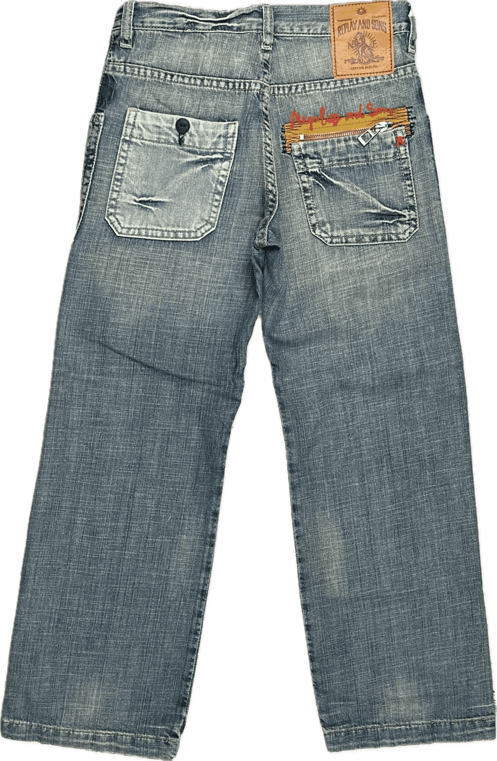 NWT - Replay & Sons Italy Distressed Wide Leg Jeans - Size 6Y (30) — photo 1 of 5