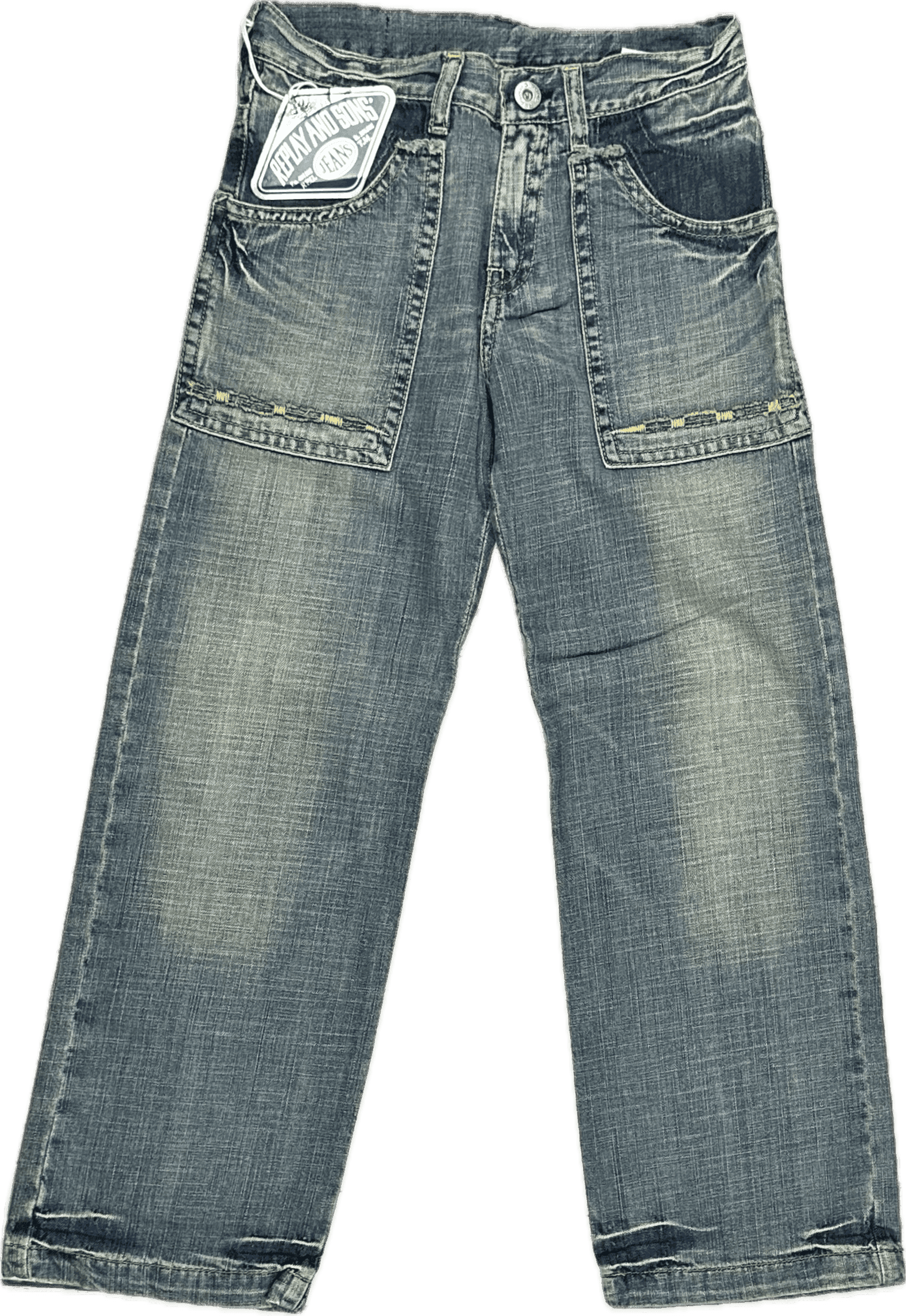 NWT - Replay & Sons Italy Distressed Wide Leg Jeans - Size 6Y (30) — photo 2 of 5