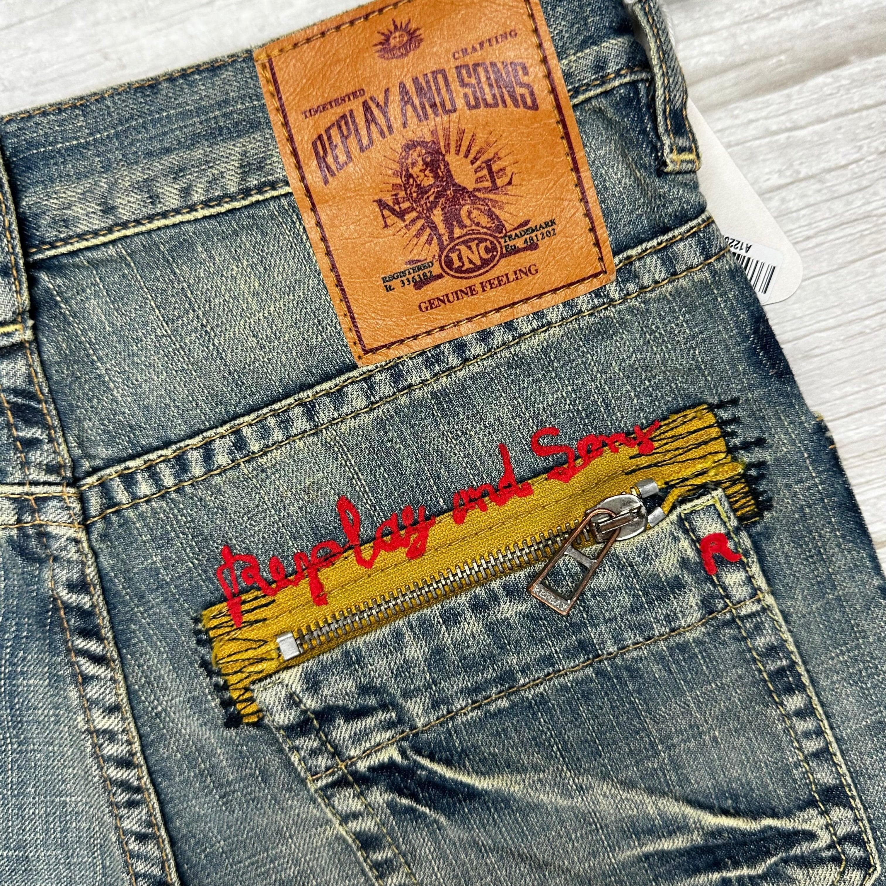 NWT - Replay & Sons Italy Distressed Wide Leg Jeans - Size 6Y (30) — photo 3 of 5