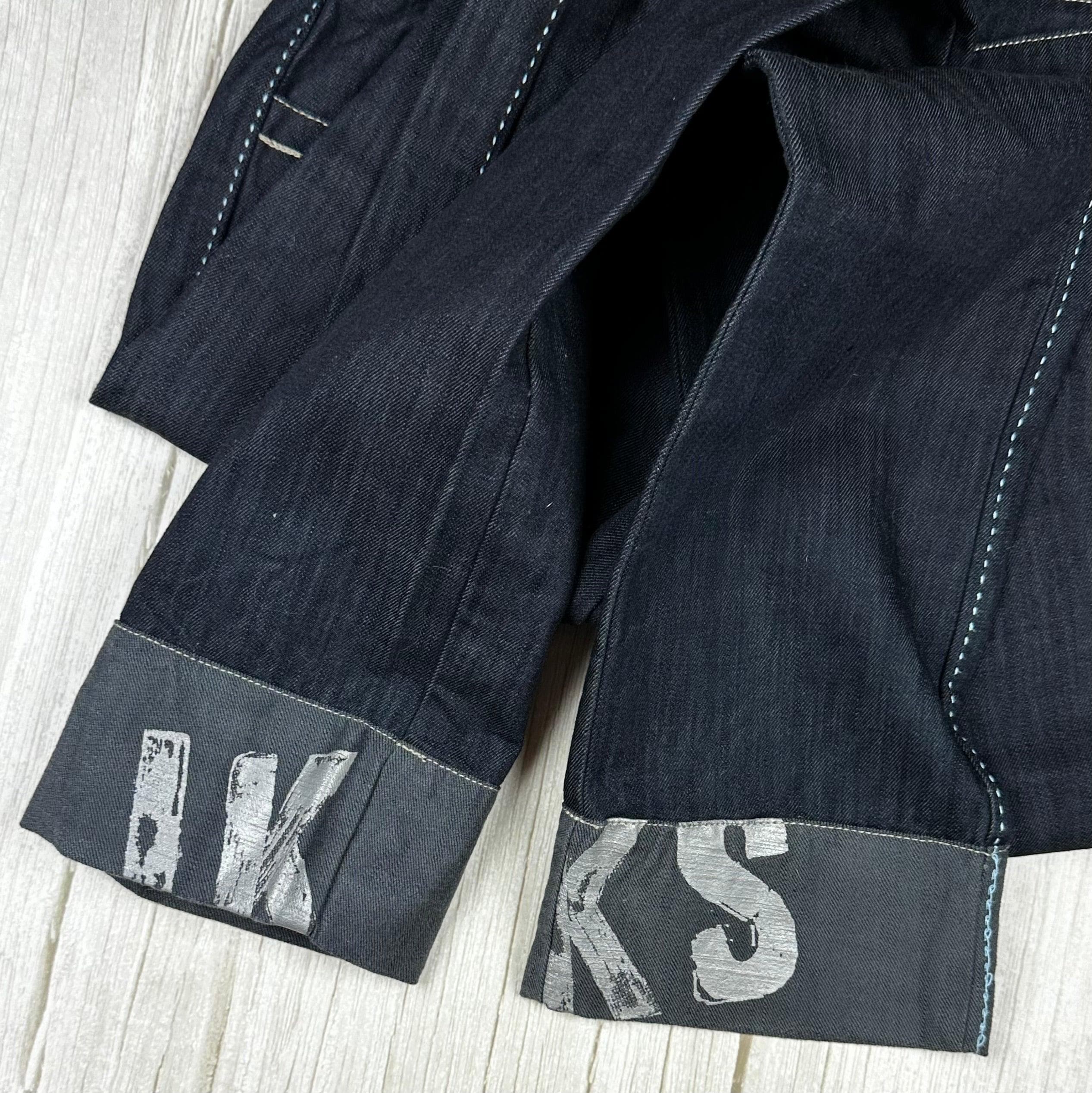NWT - IKKS Printed Logo Hem Slim Straight Jeans- Size 14Y — photo 4 of 6