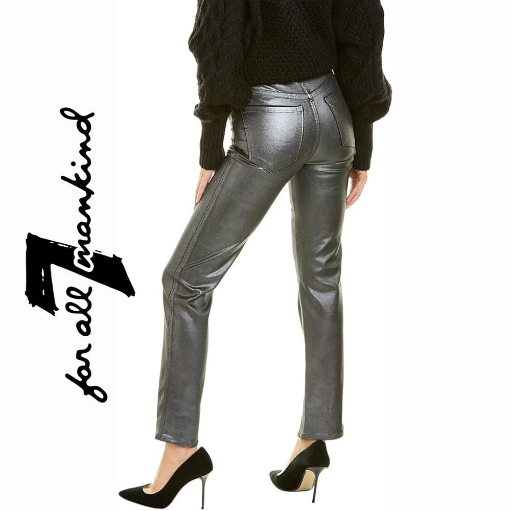 NWT- 7 for all Mankind 'High Waist Straight' Pewter Jeans Size- 24" — photo 1 of 6