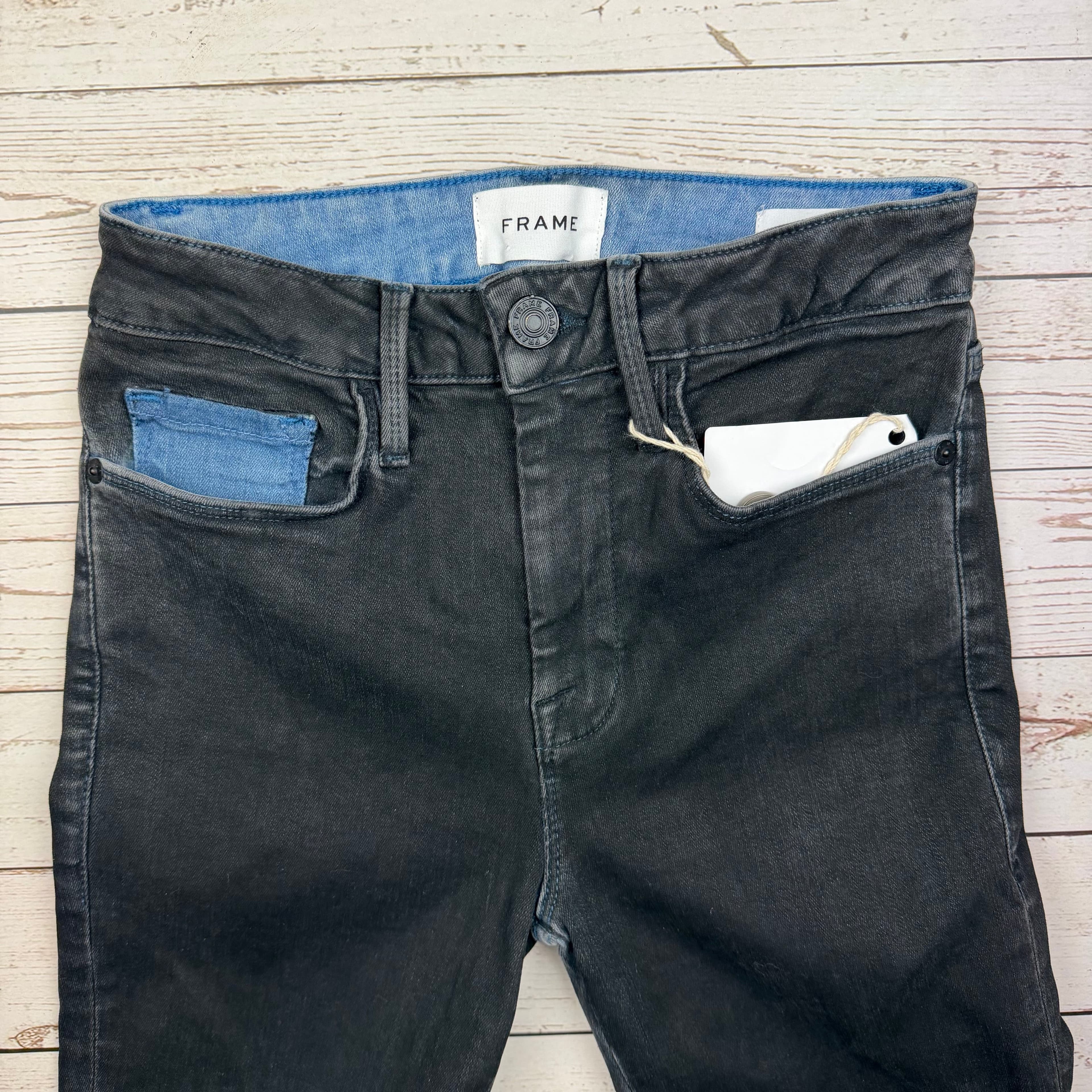 NWT- Frame Denim 'Le One' Mid Rise Black Jeans RRP $425 -Size 6/8 — photo 8 of 8