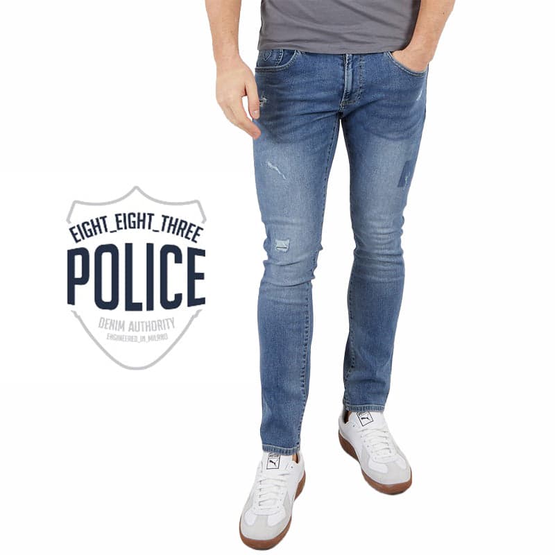 NWT- Police 883 Italian Men's Slim Fit Patch Jeans - Size 32R — photo 1 of 4