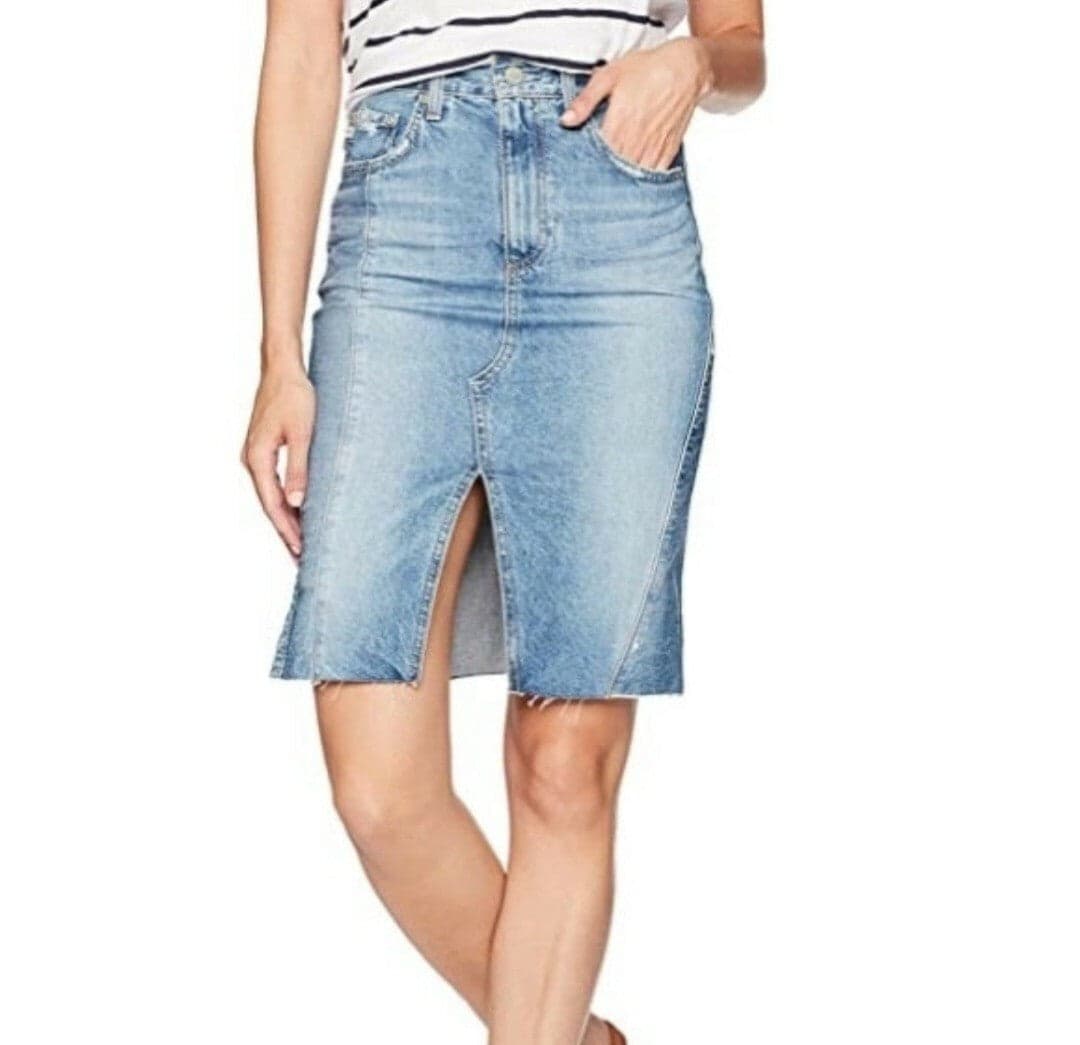 AG Adriano Goldschmied Distressed 'The Emery' Denim Skirt - Size 28 — photo 1 of 5