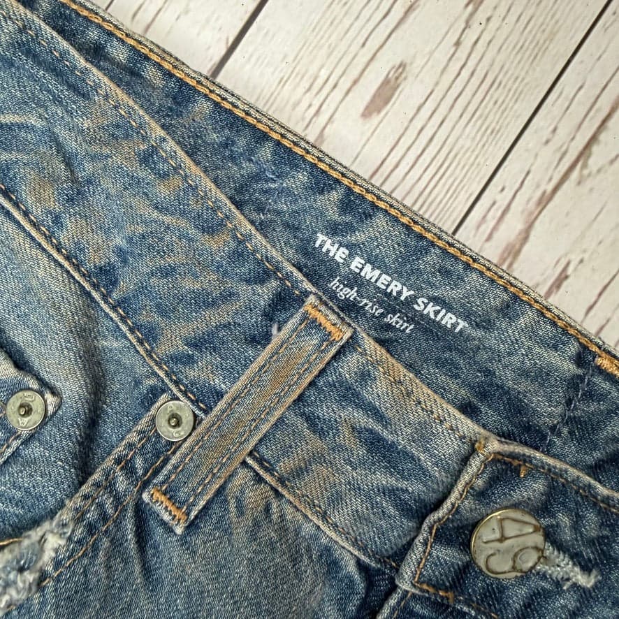 AG Adriano Goldschmied Distressed 'The Emery' Denim Skirt - Size 28 — photo 5 of 5