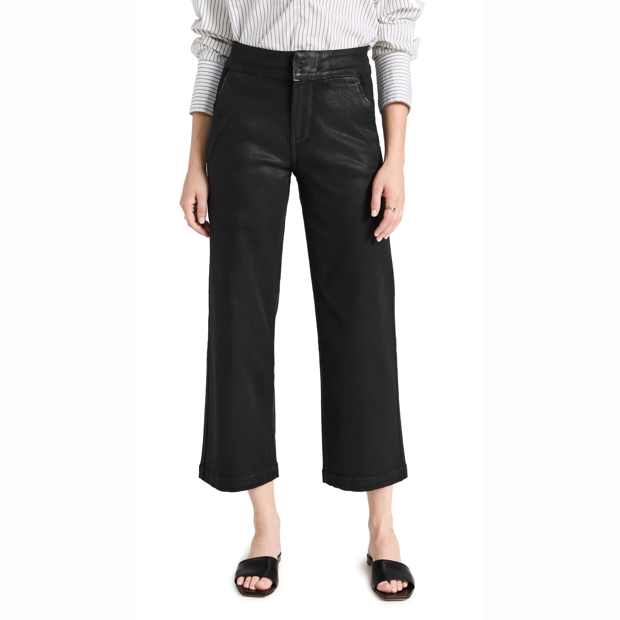 Paige Denim 'Nellie' Black Coated Wide Leg - Size 31 — photo 1 of 7