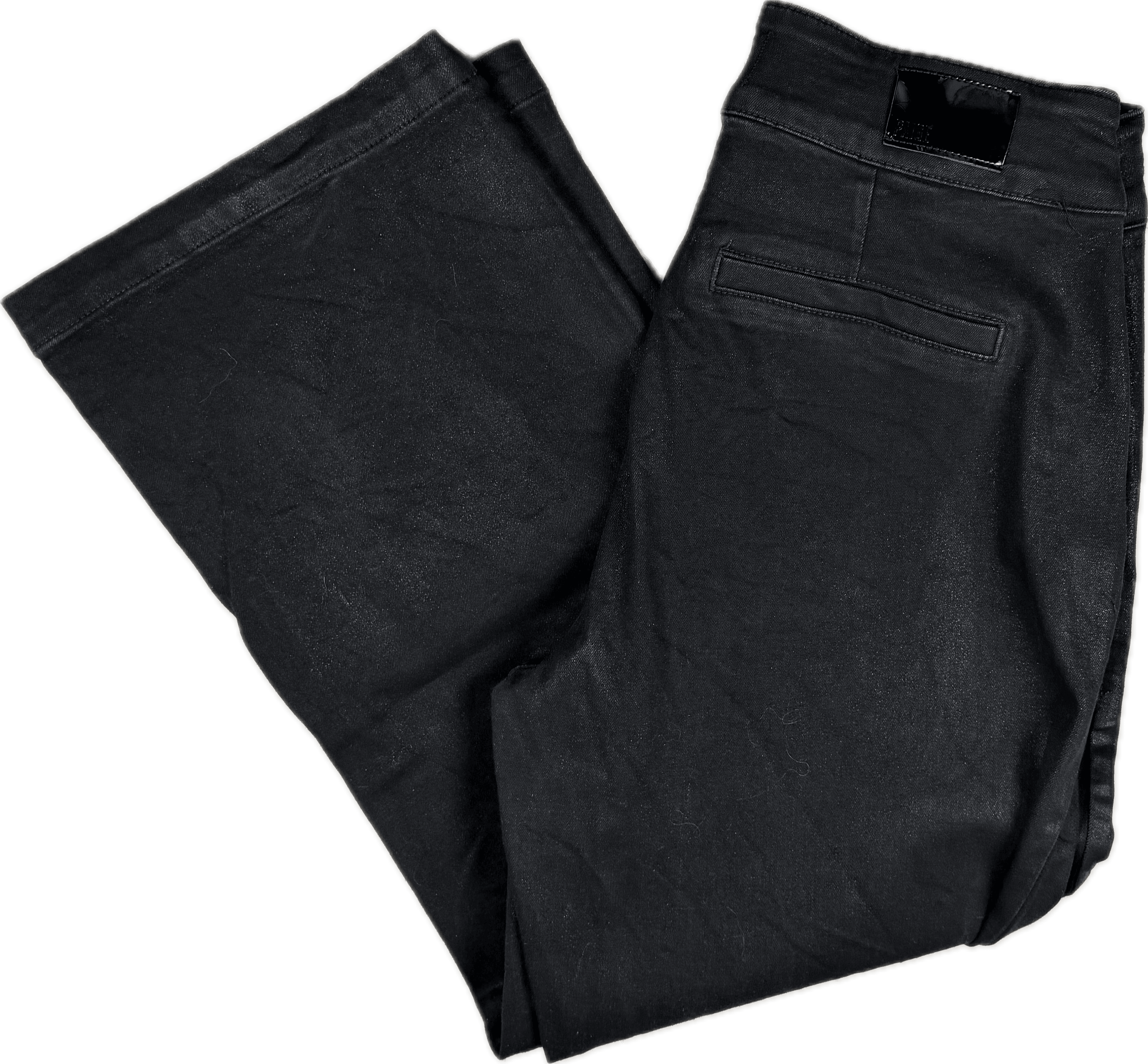 Paige Denim 'Nellie' Black Coated Wide Leg - Size 31 — photo 2 of 7