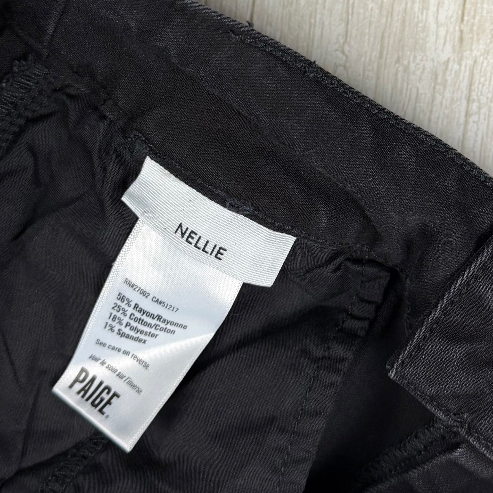 Paige Denim 'Nellie' Black Coated Wide Leg - Size 31 — photo 4 of 7