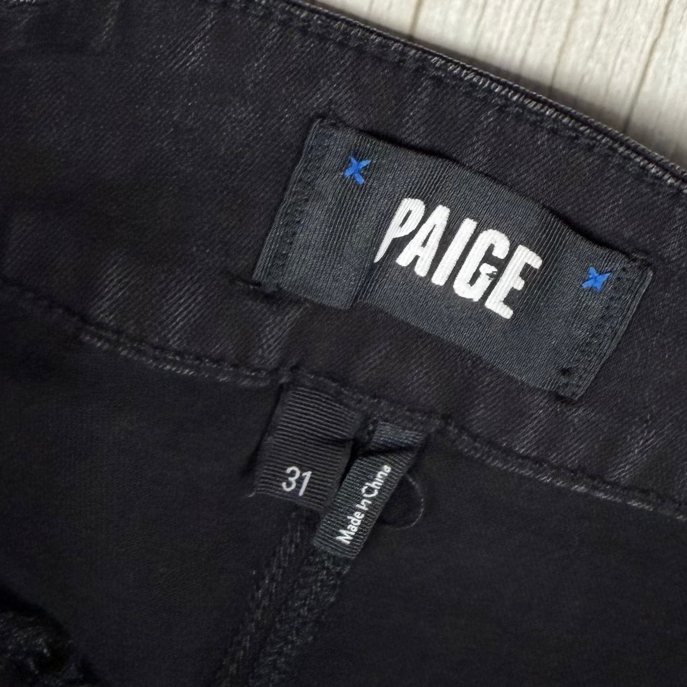 Paige Denim 'Nellie' Black Coated Wide Leg - Size 31 — photo 5 of 7