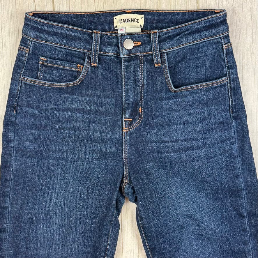 L'Agence 'Margot' High Rise Skinny Blue Ankle Jeans- Size 23 — photo 4 of 7