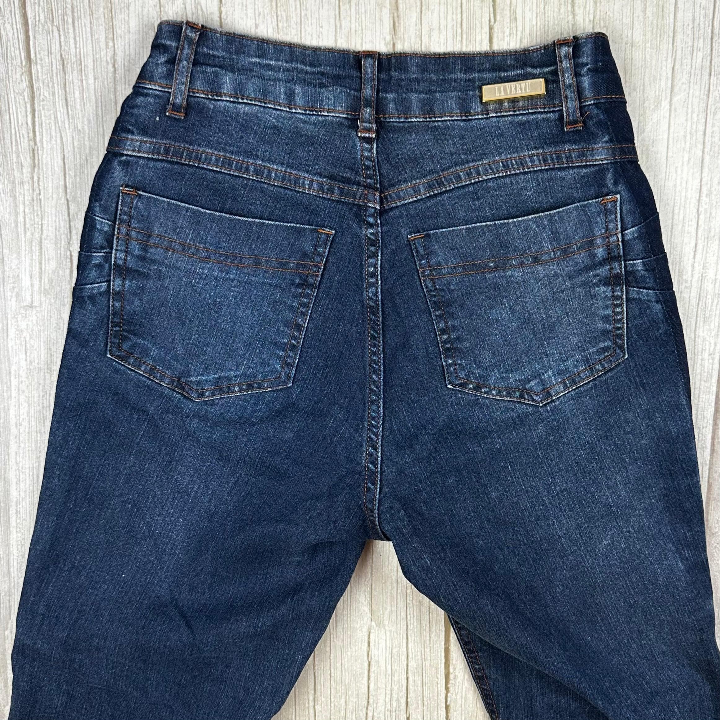La Vertu High Blue Skinny Cuff Crop Jeans - Size 6 — photo 3 of 7