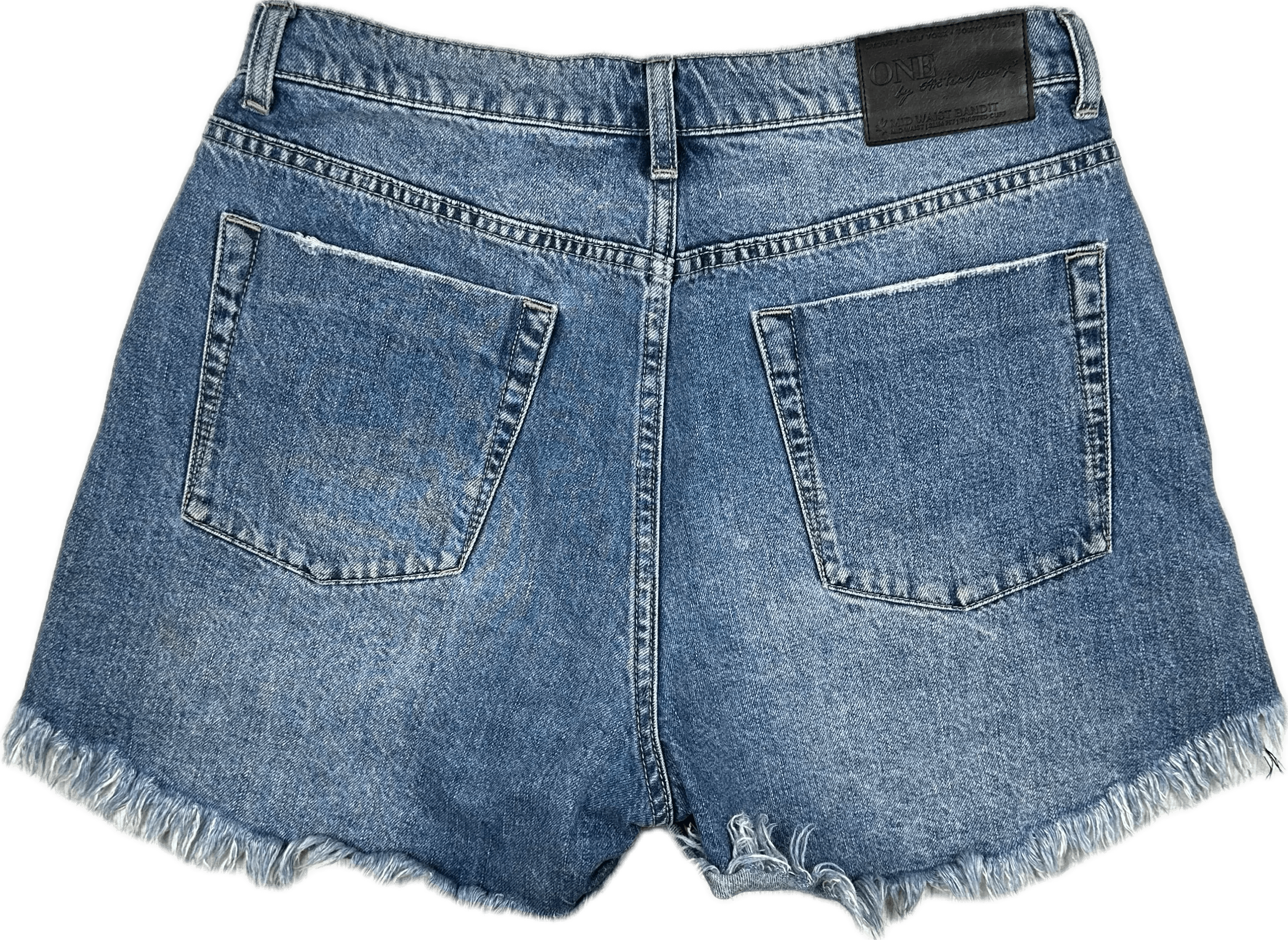 One Teaspoon 'Bandits' Mid Waist Rolled Cuff Denim Shorts - Size 28" — photo 2 of 5