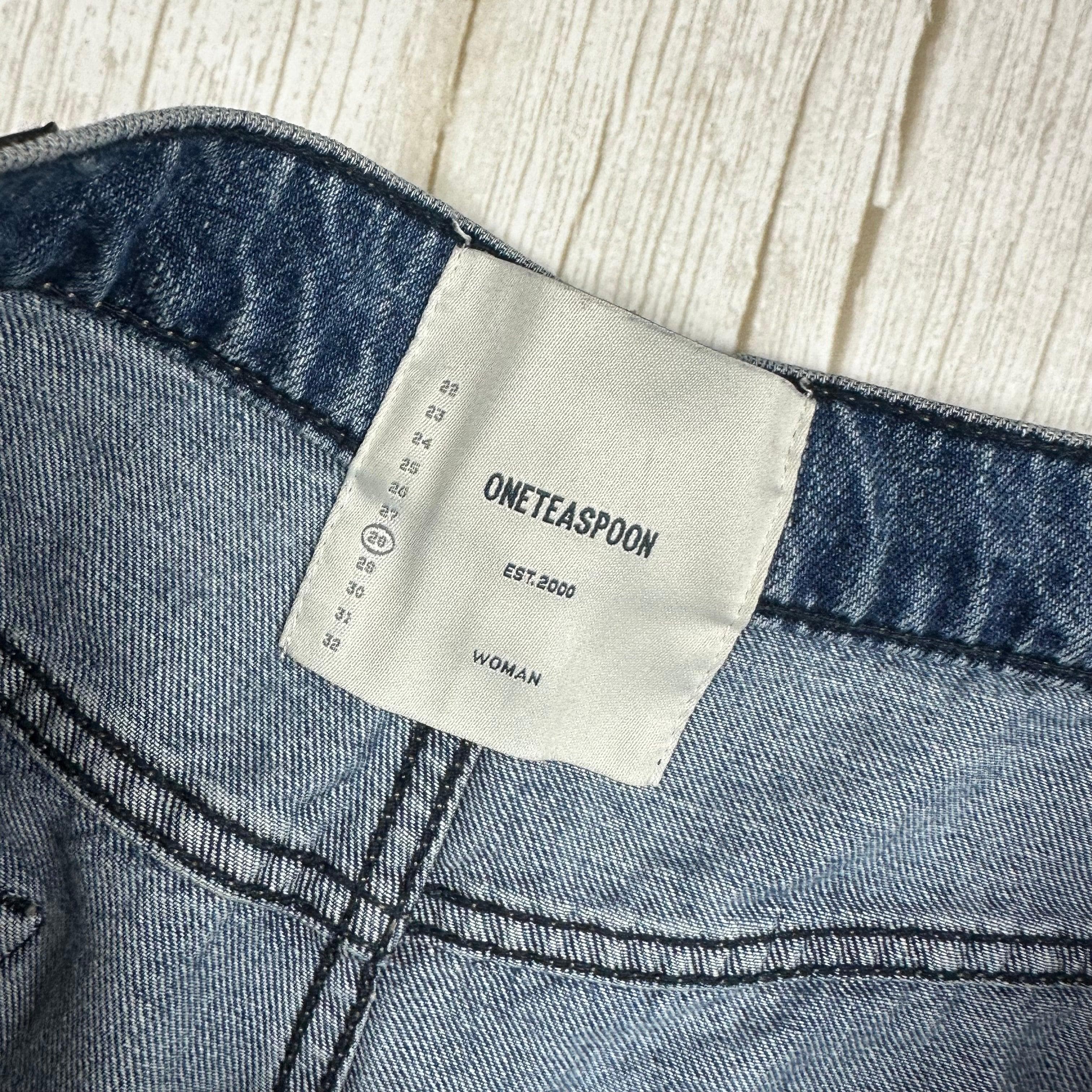 One Teaspoon 'Bandits' Mid Waist Rolled Cuff Denim Shorts - Size 28" — photo 4 of 5