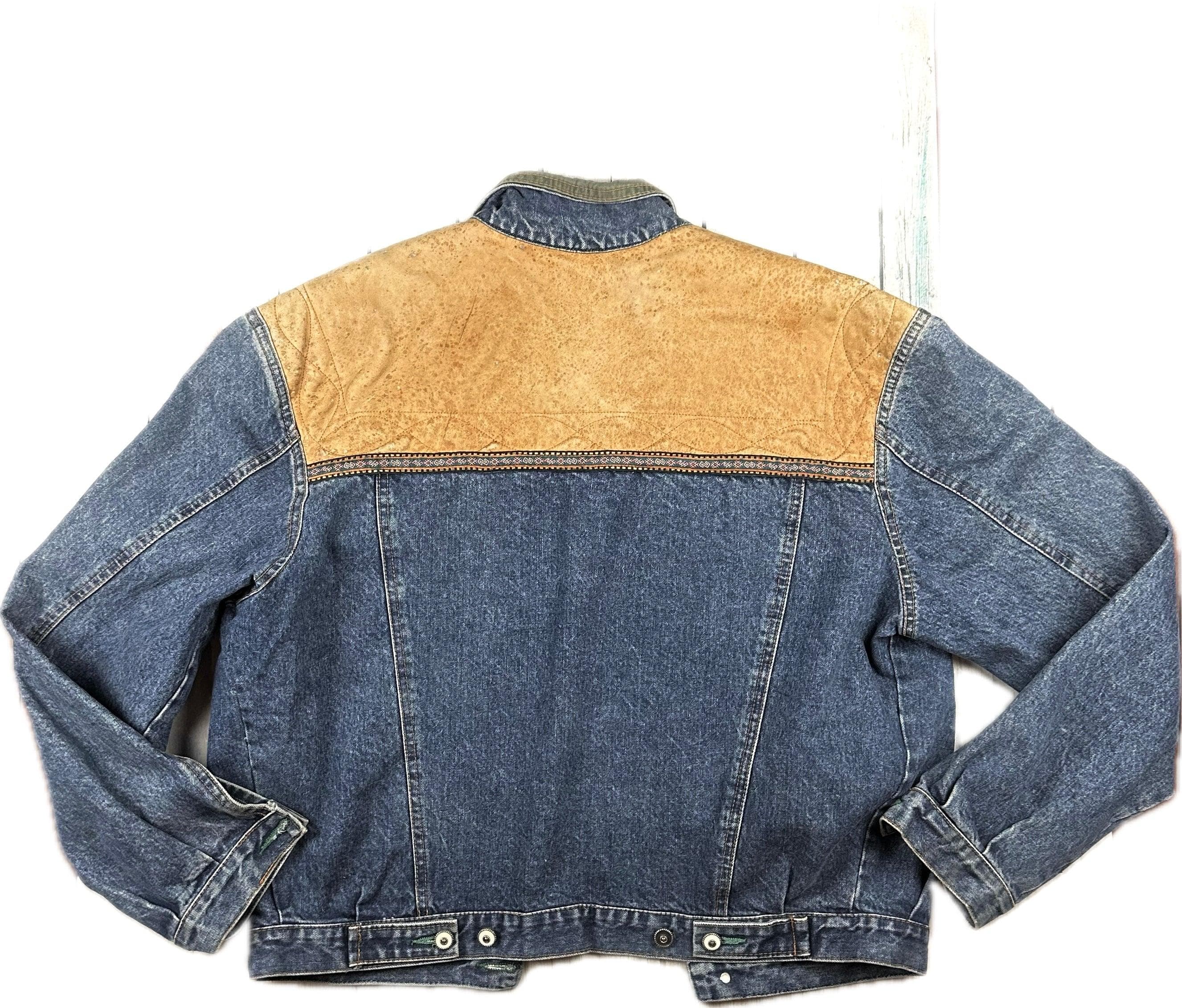 Dachet Jeans Vintage 1980's Leather/Denim Jean Jacket - Size M — photo 4 of 7