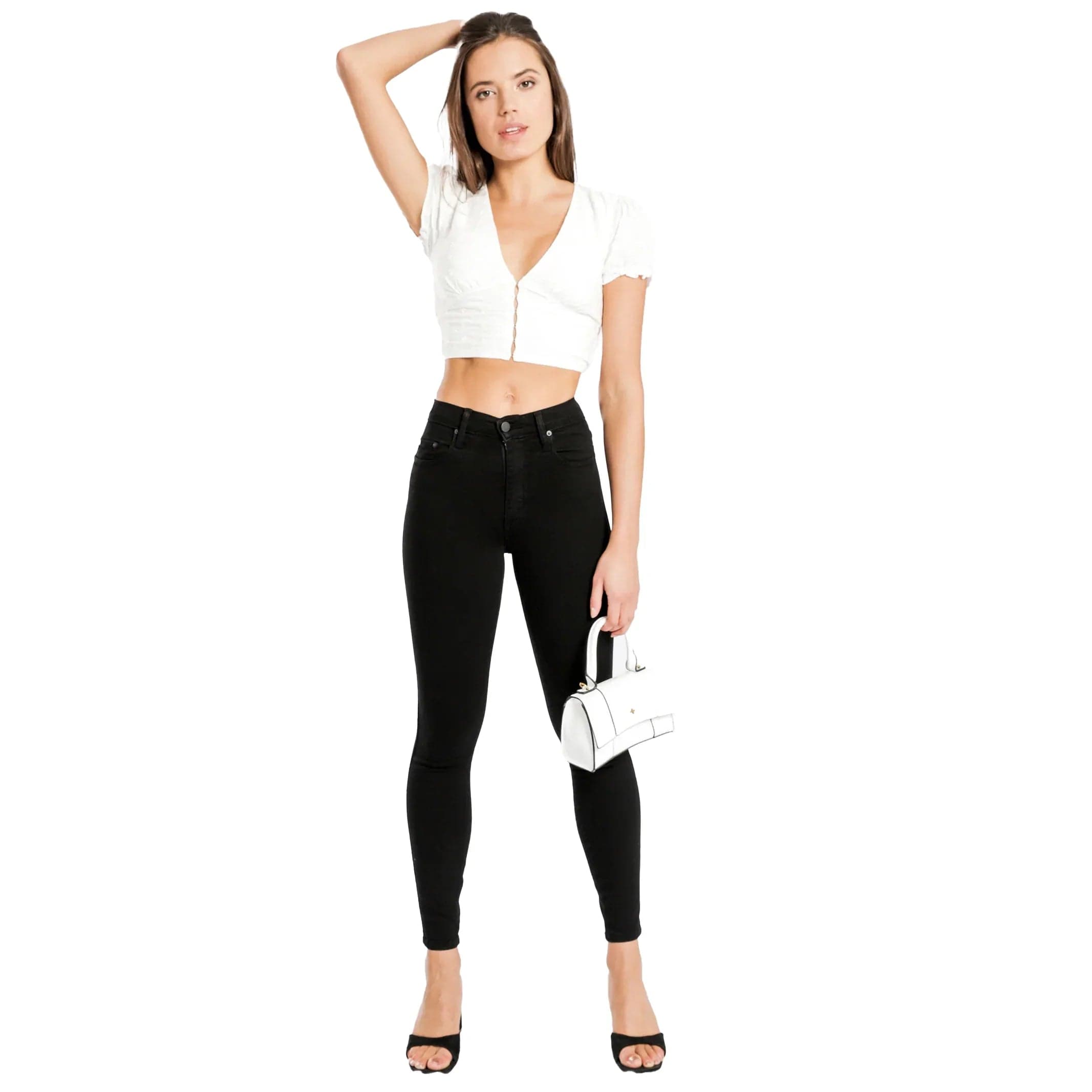 NOBODY Skinny Ankle Zip Mid Rise Black Jeans- Size 28 — photo 1 of 9