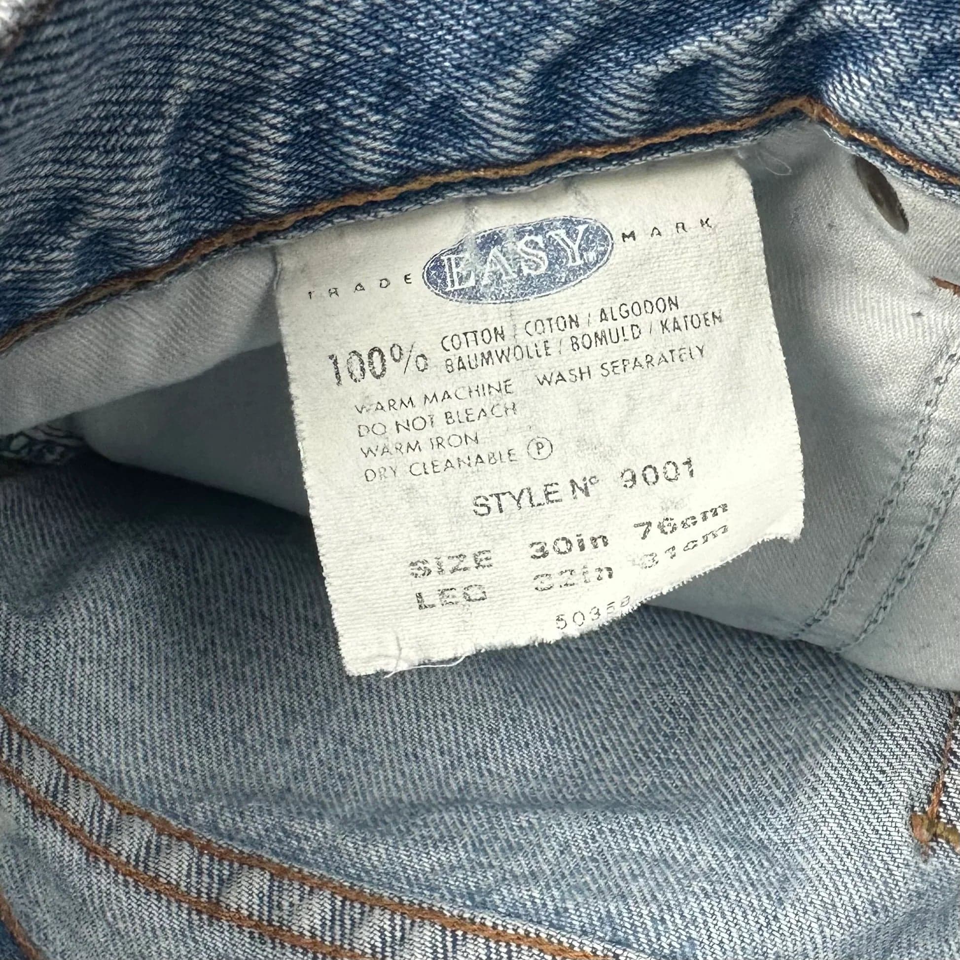 Easy 'Leo' Vintage 90's Straight Button Fly Jeans- Size 30 — photo 6 of 7