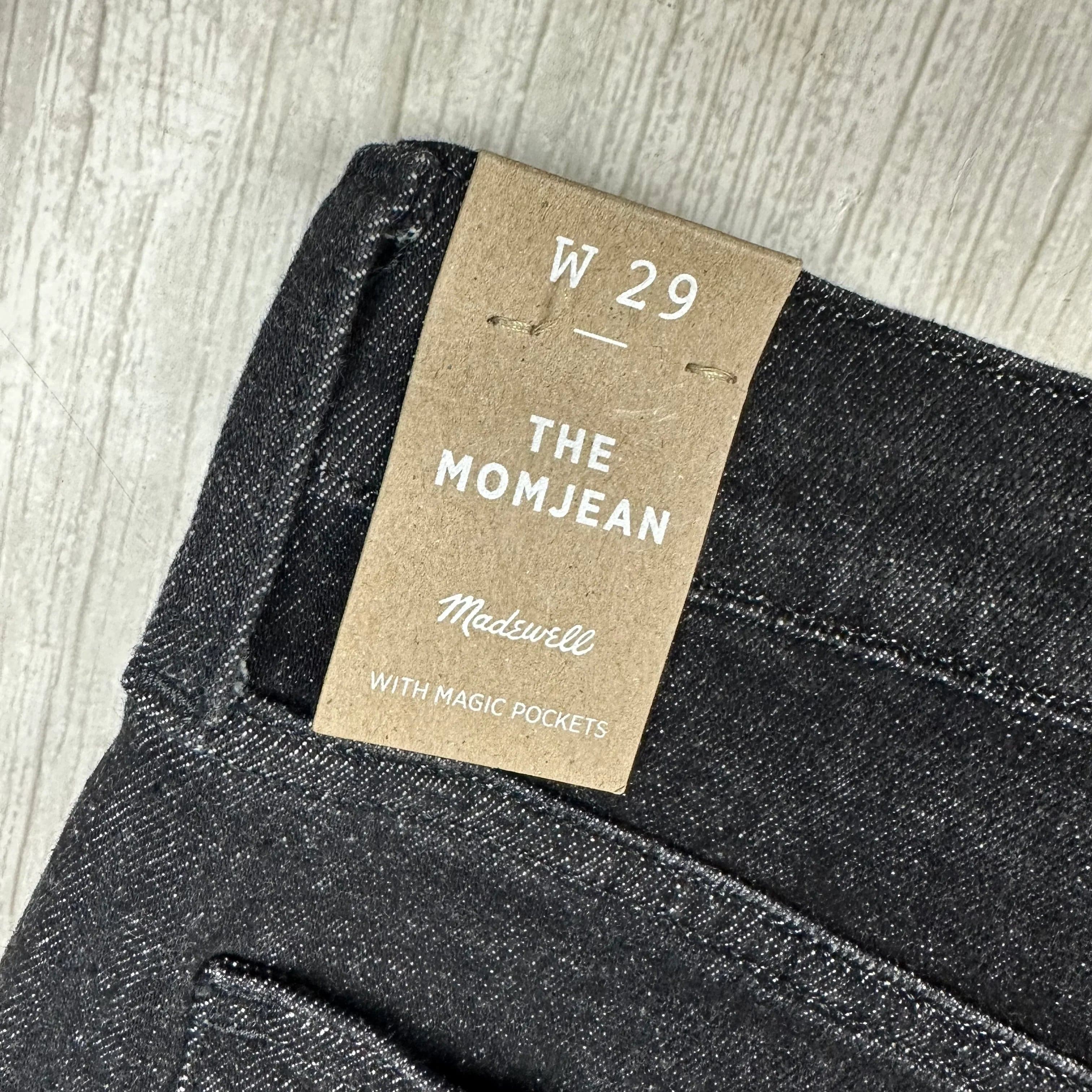 NWT- Madewell Ladies 'The Momjean' Black Jeans- Size 29" — photo 3 of 8