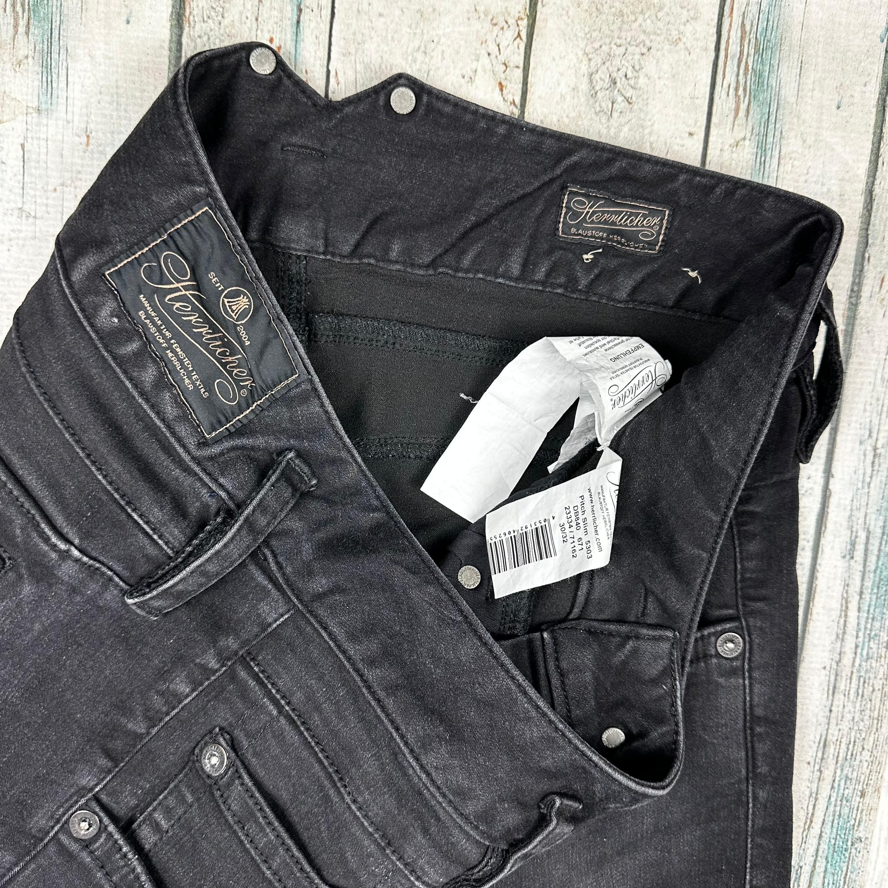 Herrlicher 'Pitch Slim' Black Stretch Denim Jeans - Size 30" — photo 6 of 10