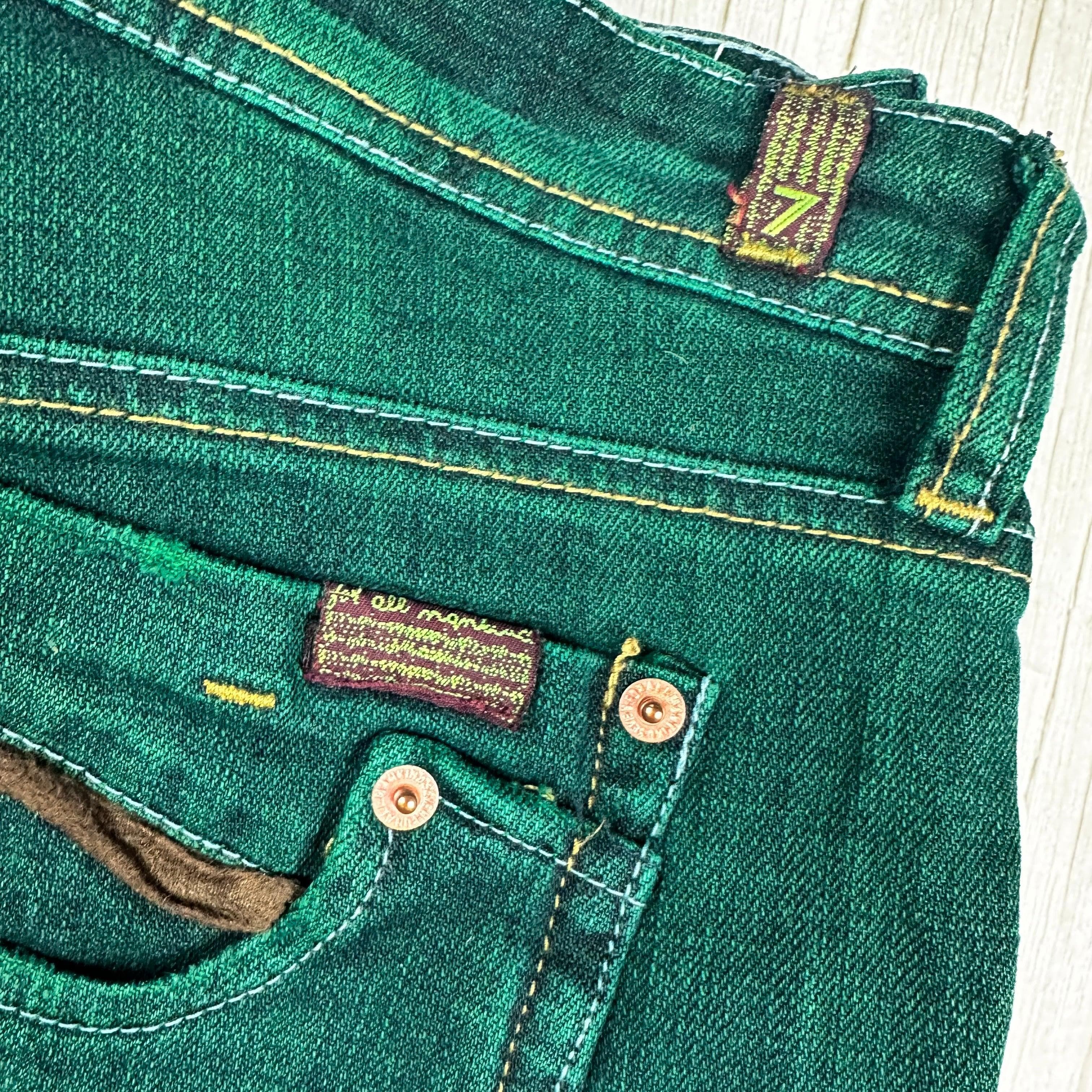 7 for all Mankind Green Garment Dyed Low Rise Y2K Jeans -Size 29 — photo 3 of 7