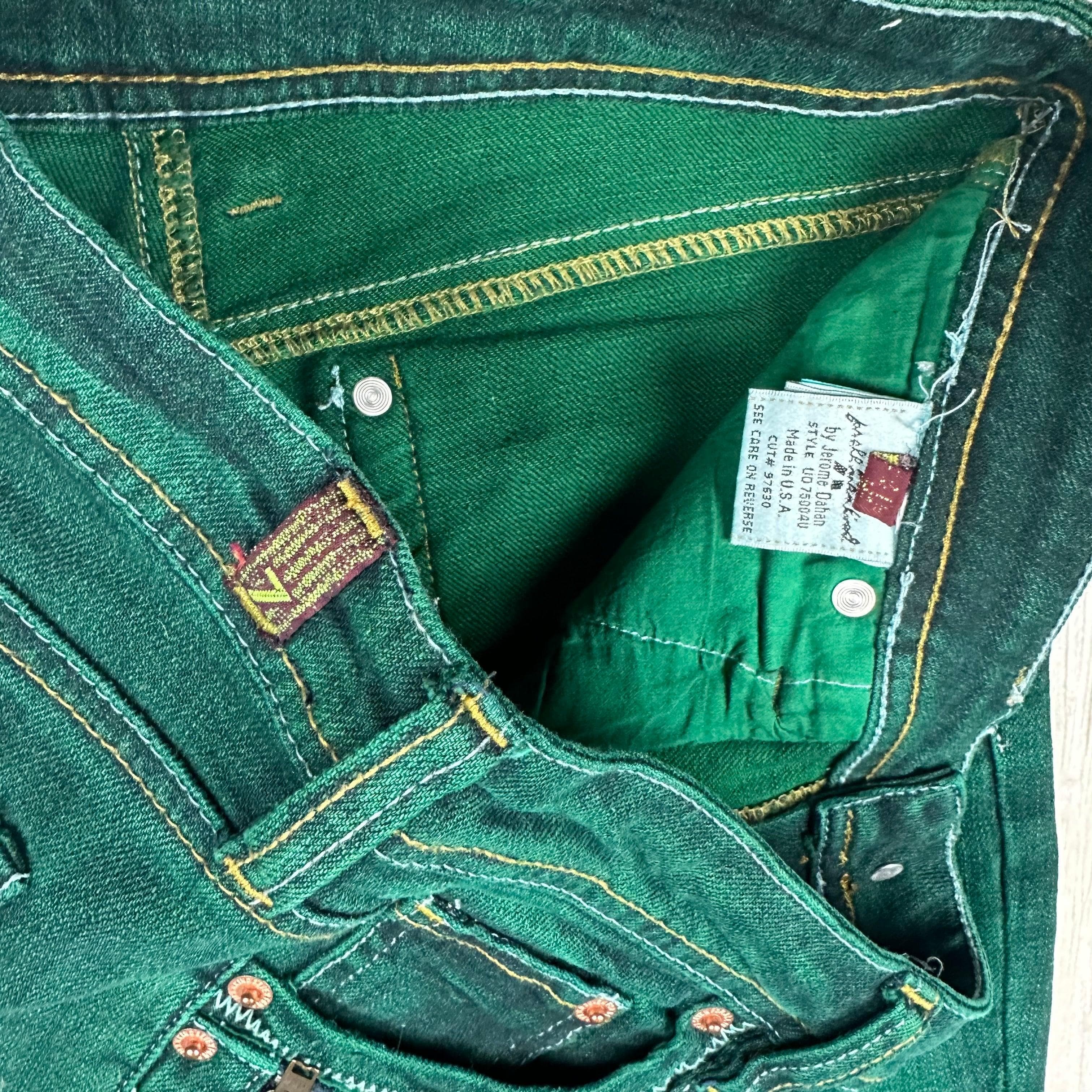 7 for all Mankind Green Garment Dyed Low Rise Y2K Jeans -Size 29 — photo 6 of 7