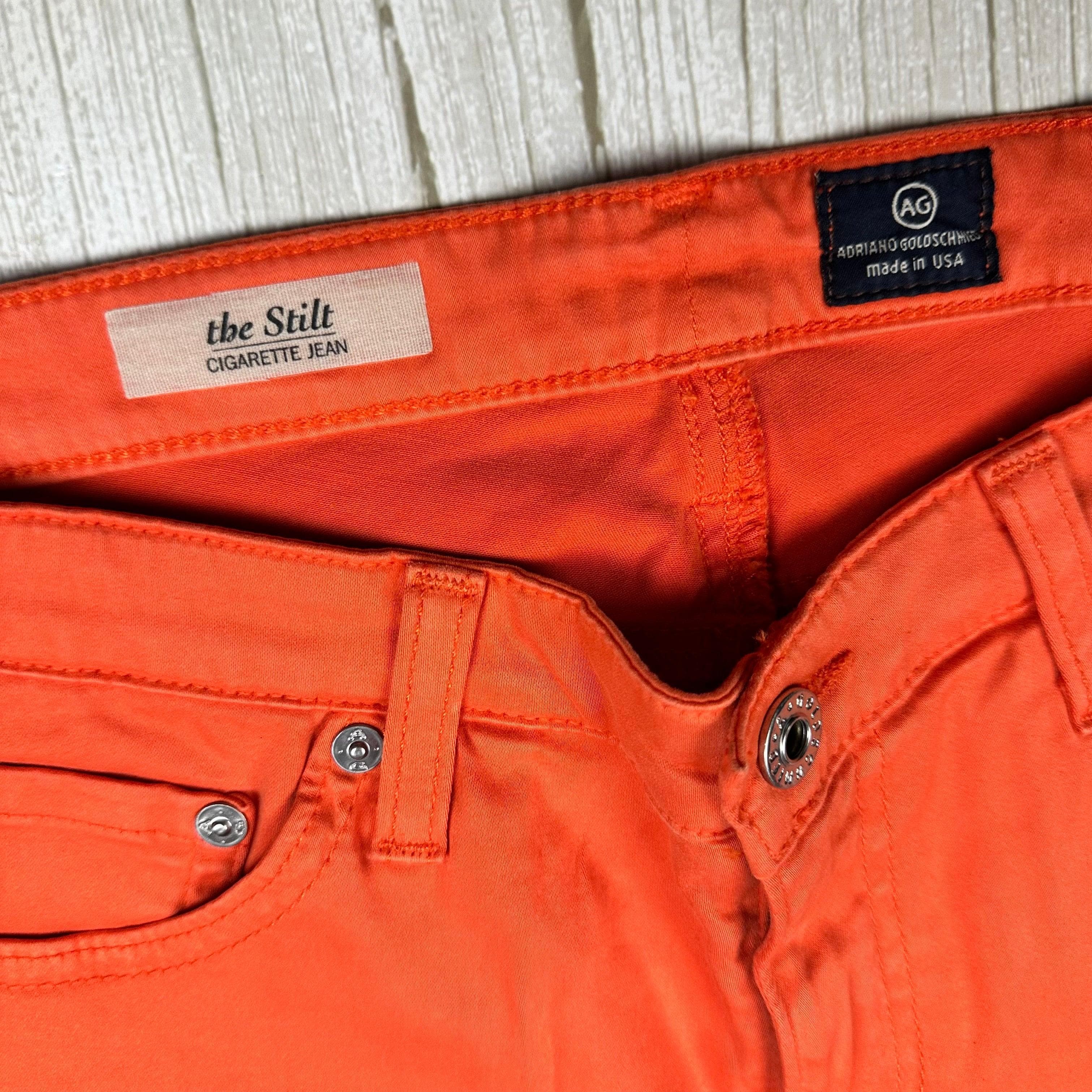 AG Adriano Goldschmied 'the Stilt' Cigarette Slim Fit Orange Jeans- Size 30R — photo 5 of 9