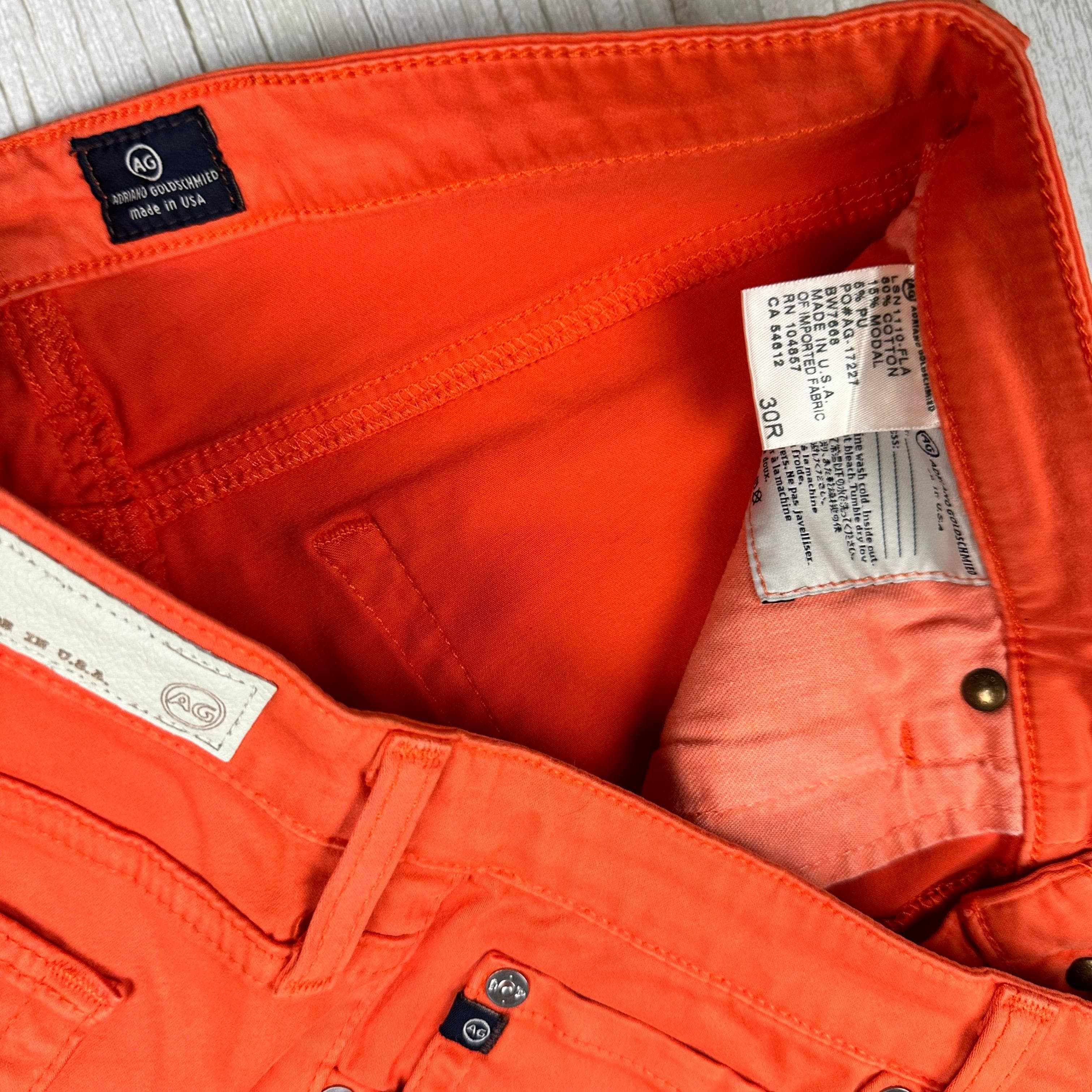 AG Adriano Goldschmied 'the Stilt' Cigarette Slim Fit Orange Jeans- Size 30R — photo 6 of 9