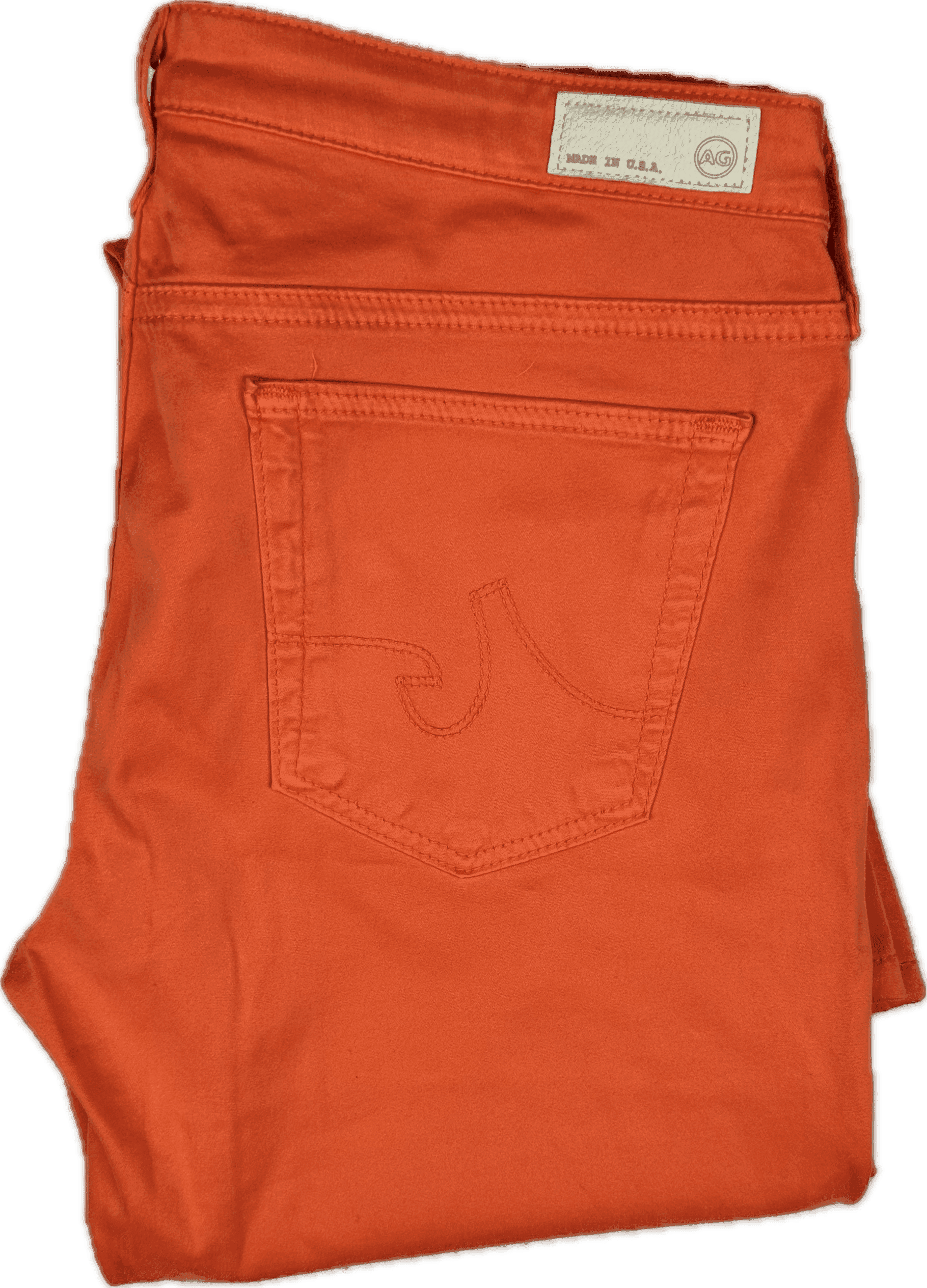 AG Adriano Goldschmied 'the Stilt' Cigarette Slim Fit Orange Jeans- Size 30R — photo 8 of 9