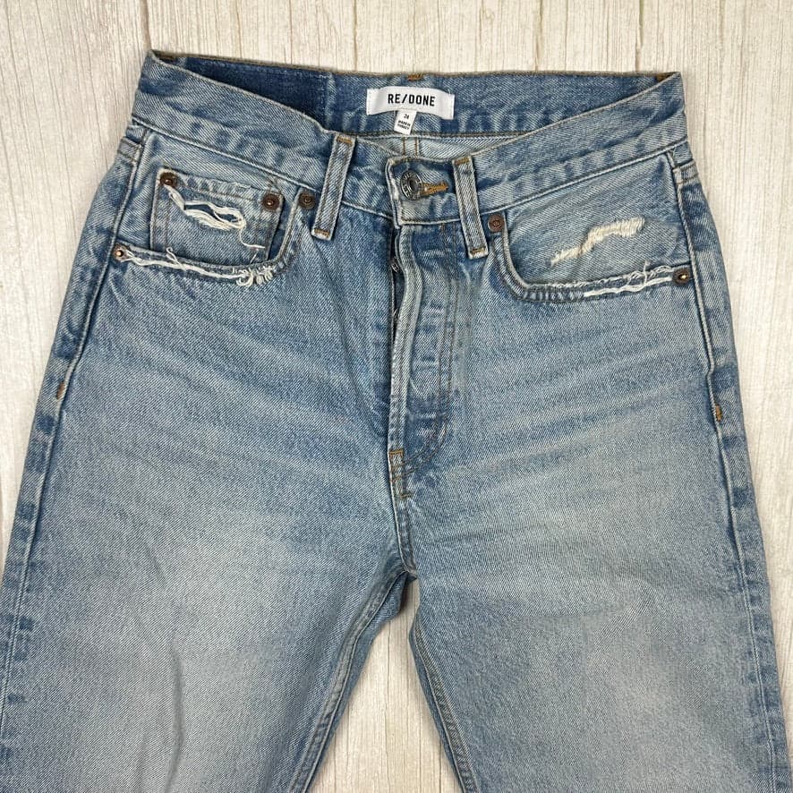 RE/DONE 70s Stovepipe Blue Straight Jeans -Size 24 — photo 5 of 7