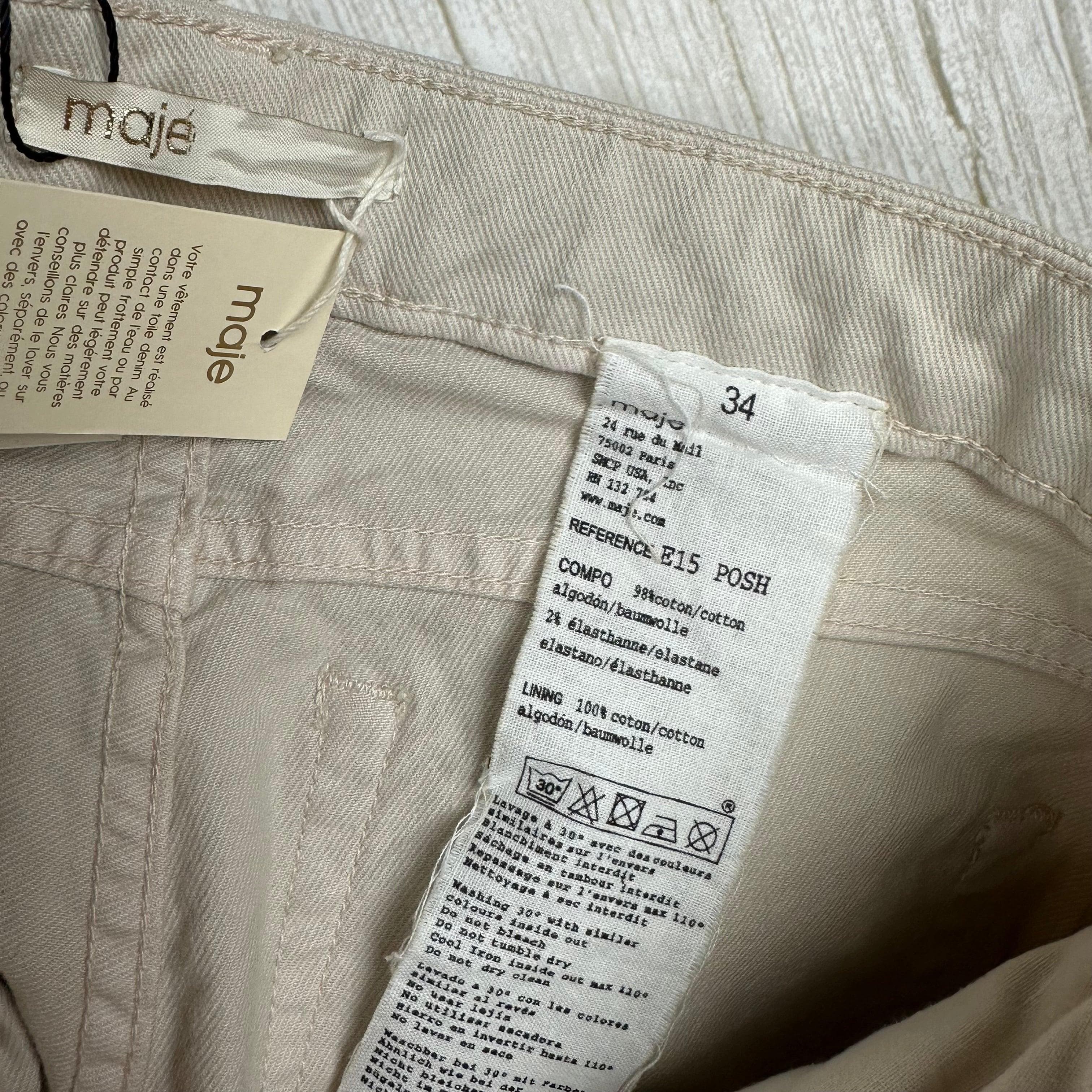 NEW - Maje 'E15 Posh' Beige Skinny Jeans- Size Euro 34 — photo 9 of 12