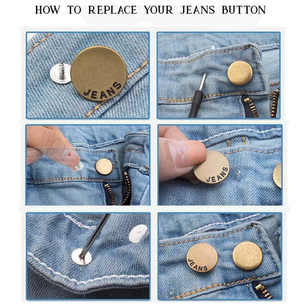 Jean Button Plain Silver Repair Kit - Mending is better than ending! — photo 4 of 4