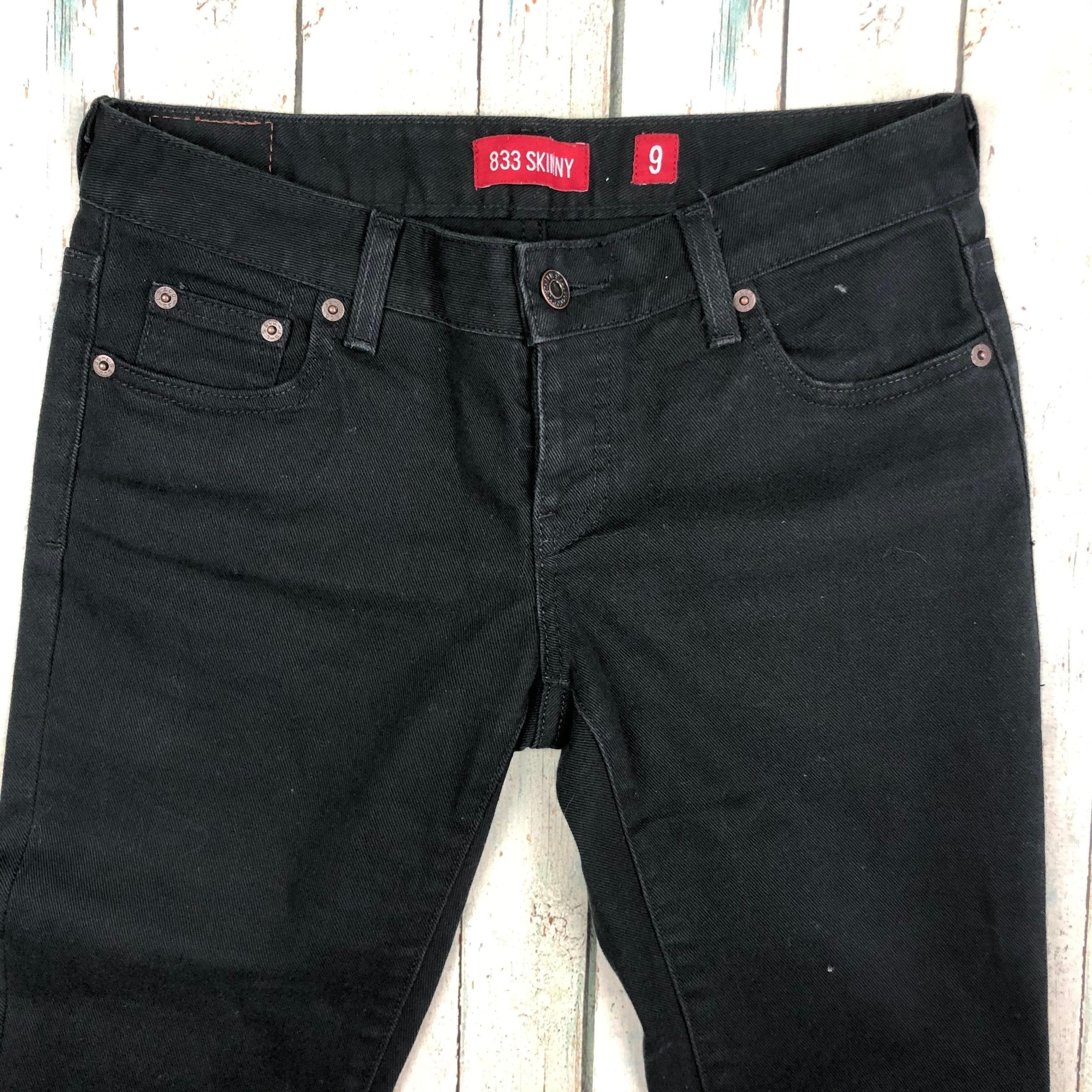 Levis 833 Black Ladies Y2K Slim Leg Jeans -Size 9 — photo 2 of 4