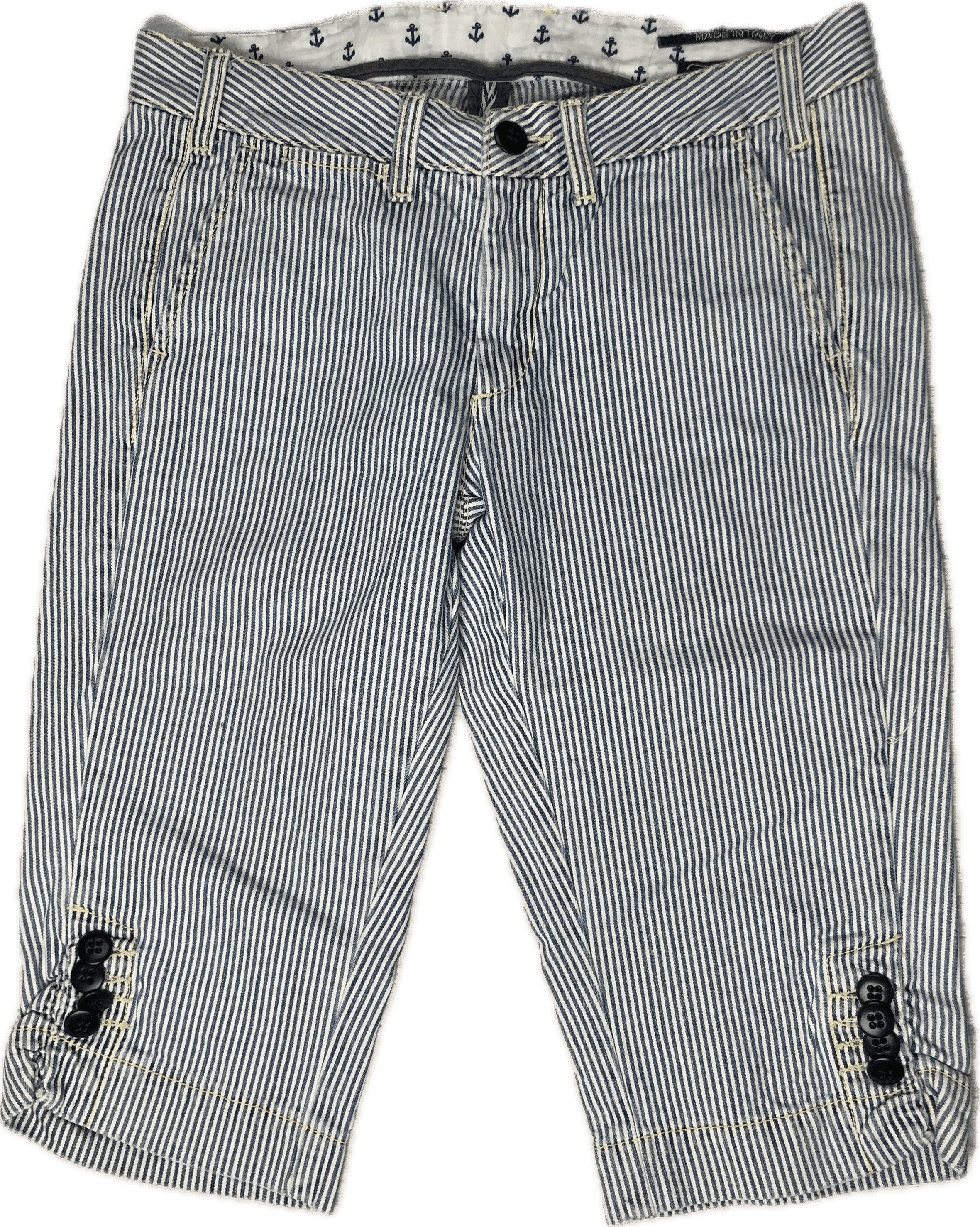 Ladies Ra-re Ticking Stripe Long Nautical Denim Shorts - Size 28 — photo 1 of 8