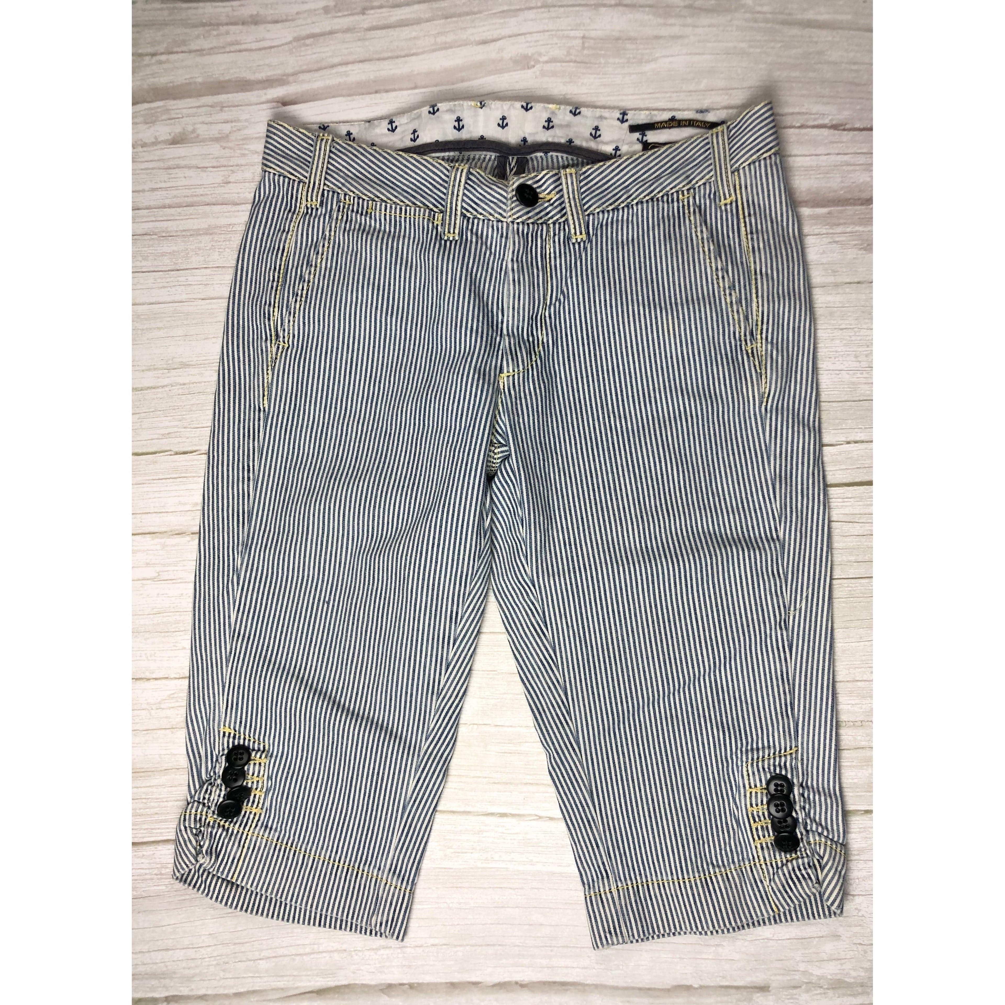 Ladies Ra-re Ticking Stripe Long Nautical Denim Shorts - Size 28 — photo 7 of 8