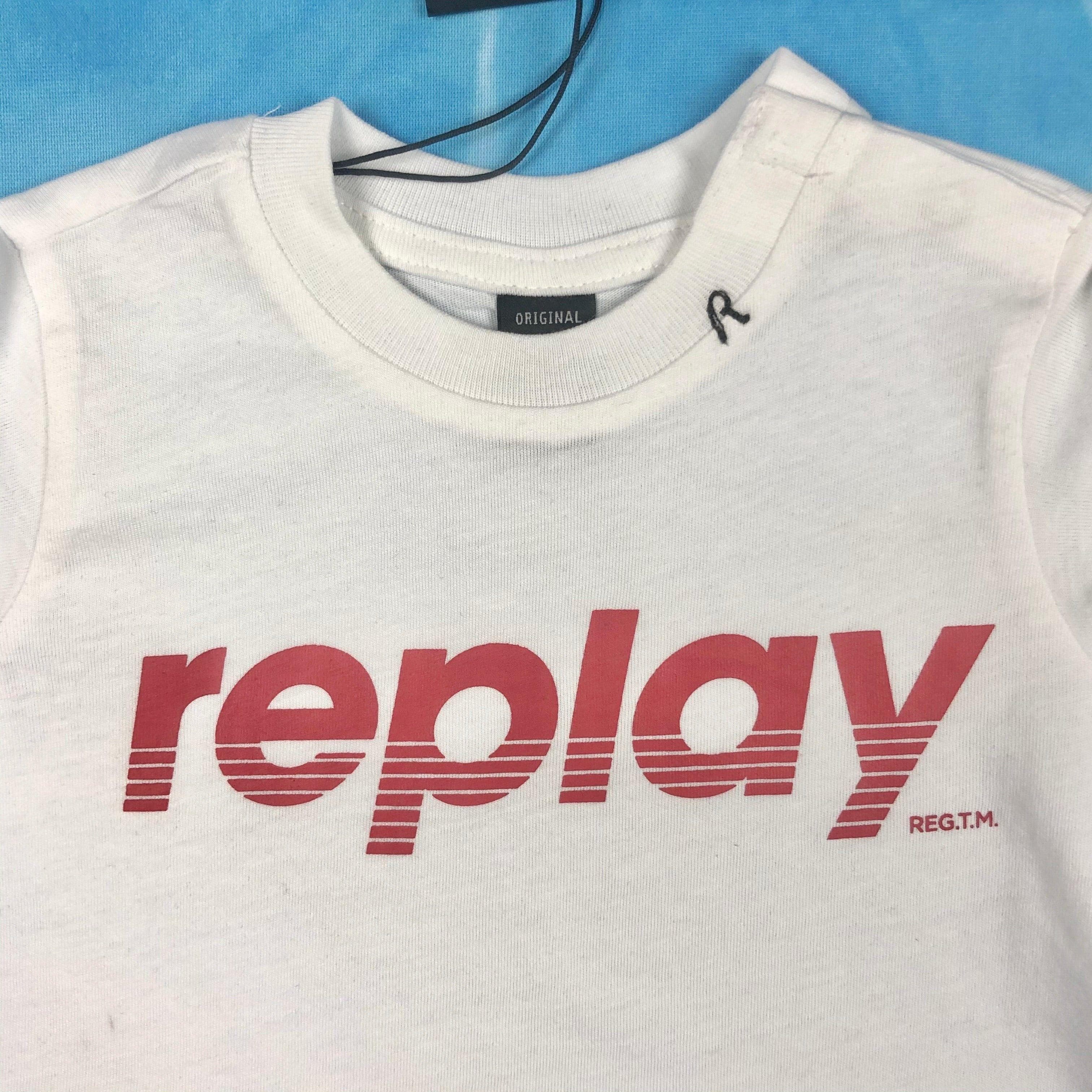 NEW - Replay Jeans White. Logo T Shirt - Size 6M — photo 4 of 4
