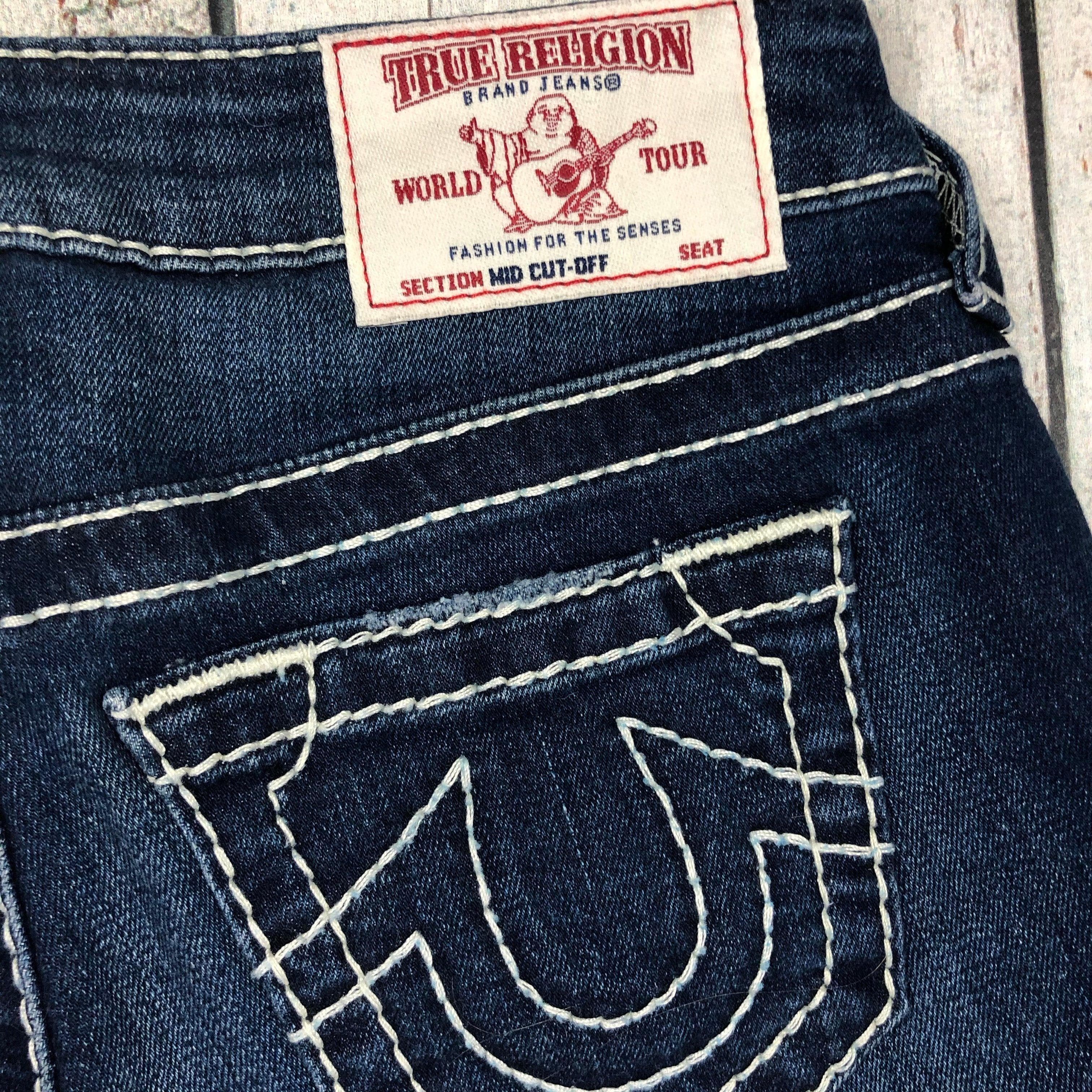 NWT - True Religion 'Big T' Mid Cut-Off Jean Shorts RRP $335- Size 25 — photo 3 of 6