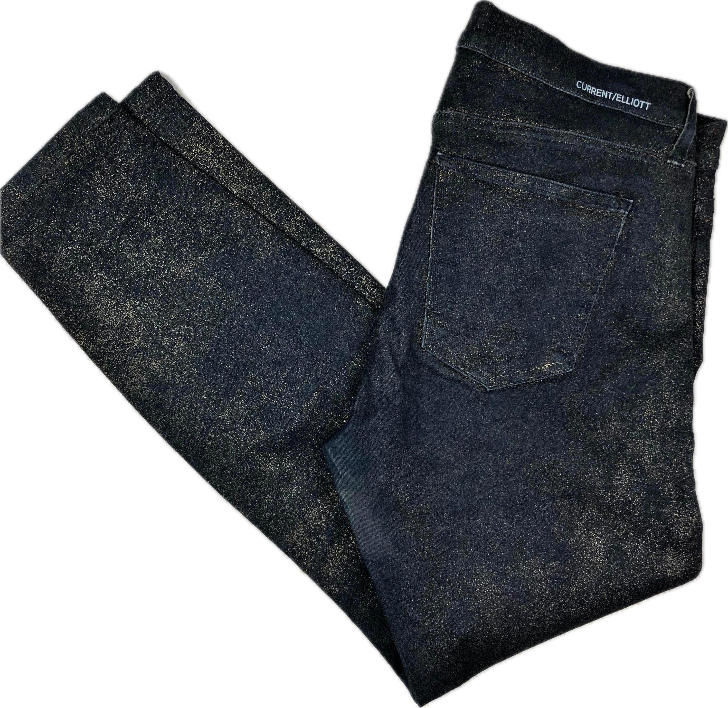 Current/Elliot 'The Stiletto' Gold Foil Skinny Jeans- Size 31 — photo 1 of 7