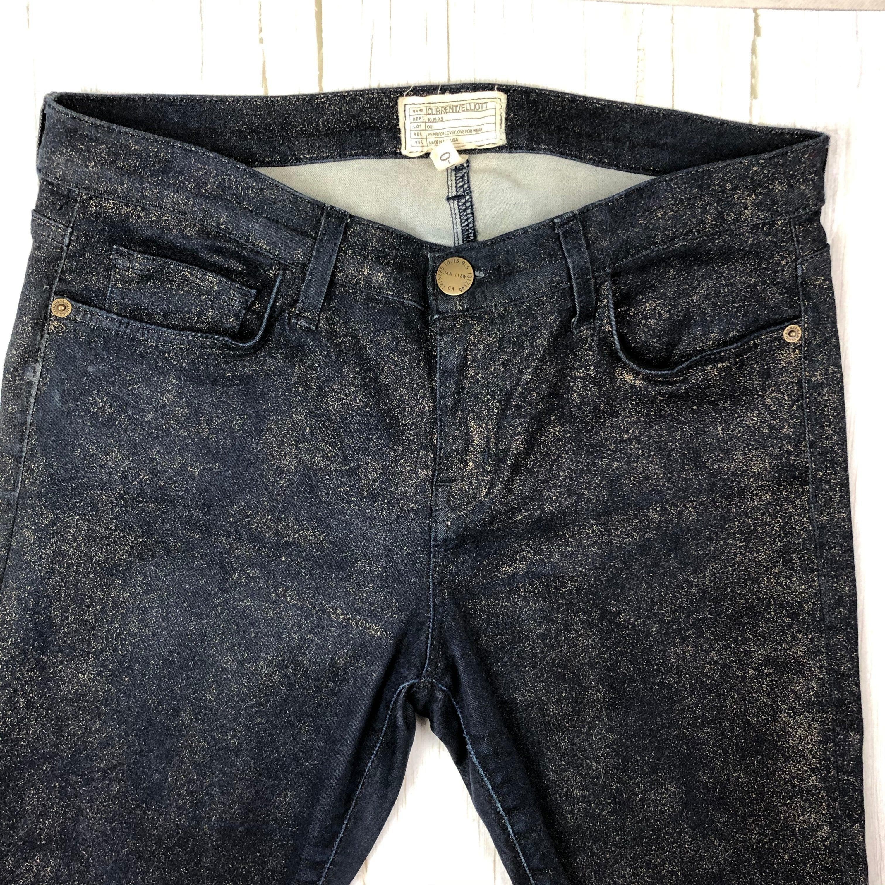 Current/Elliot 'The Stiletto' Gold Foil Skinny Jeans- Size 31 — photo 3 of 7