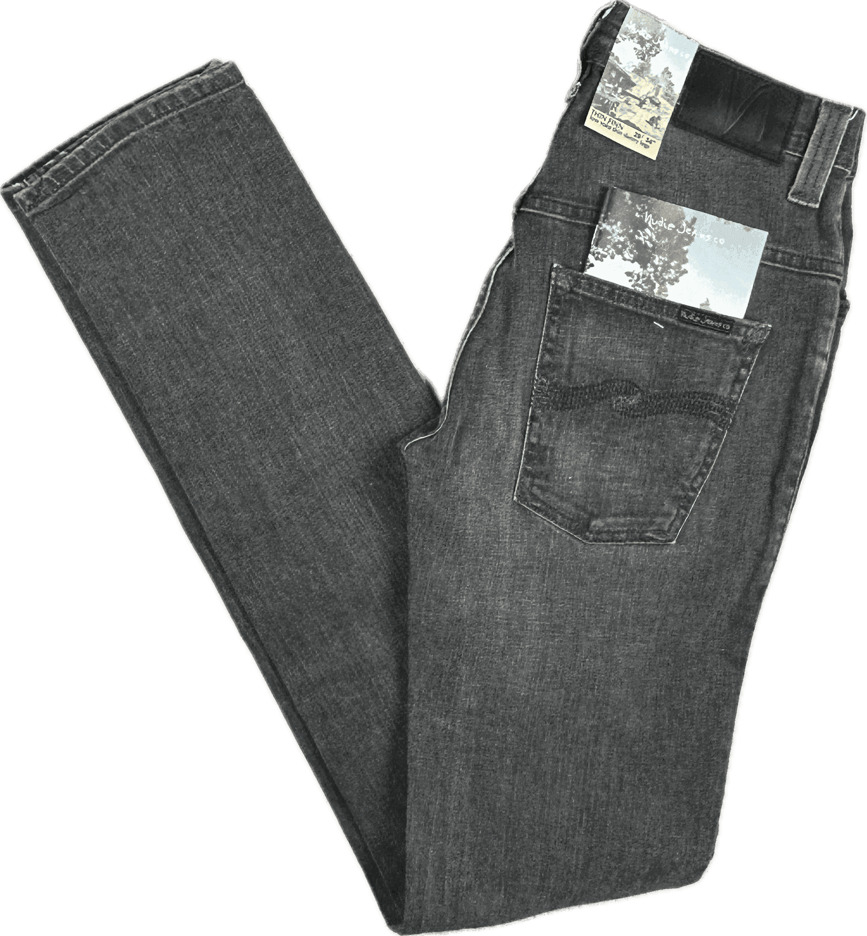 NWT-Nudie Jeans Co. 'Thin Finn' Grey Poor Black Jeans - Size 29/34 — photo 2 of 7