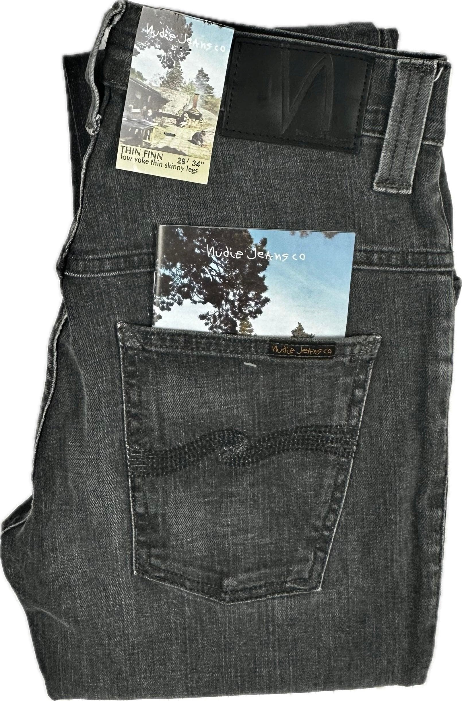 NWT-Nudie Jeans Co. 'Thin Finn' Grey Poor Black Jeans - Size 29/34 — photo 3 of 7