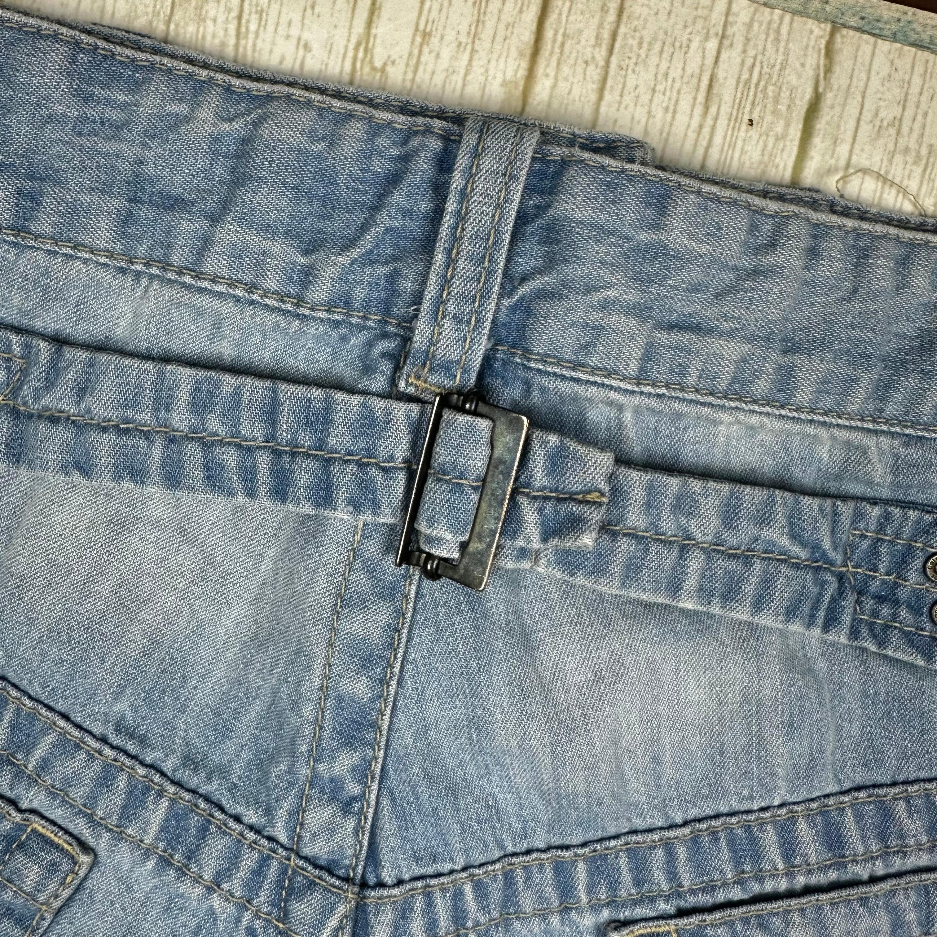Calvin Klein Mid Rise Jean Skirt with Tattoo Patches - Size 29 — photo 5 of 7