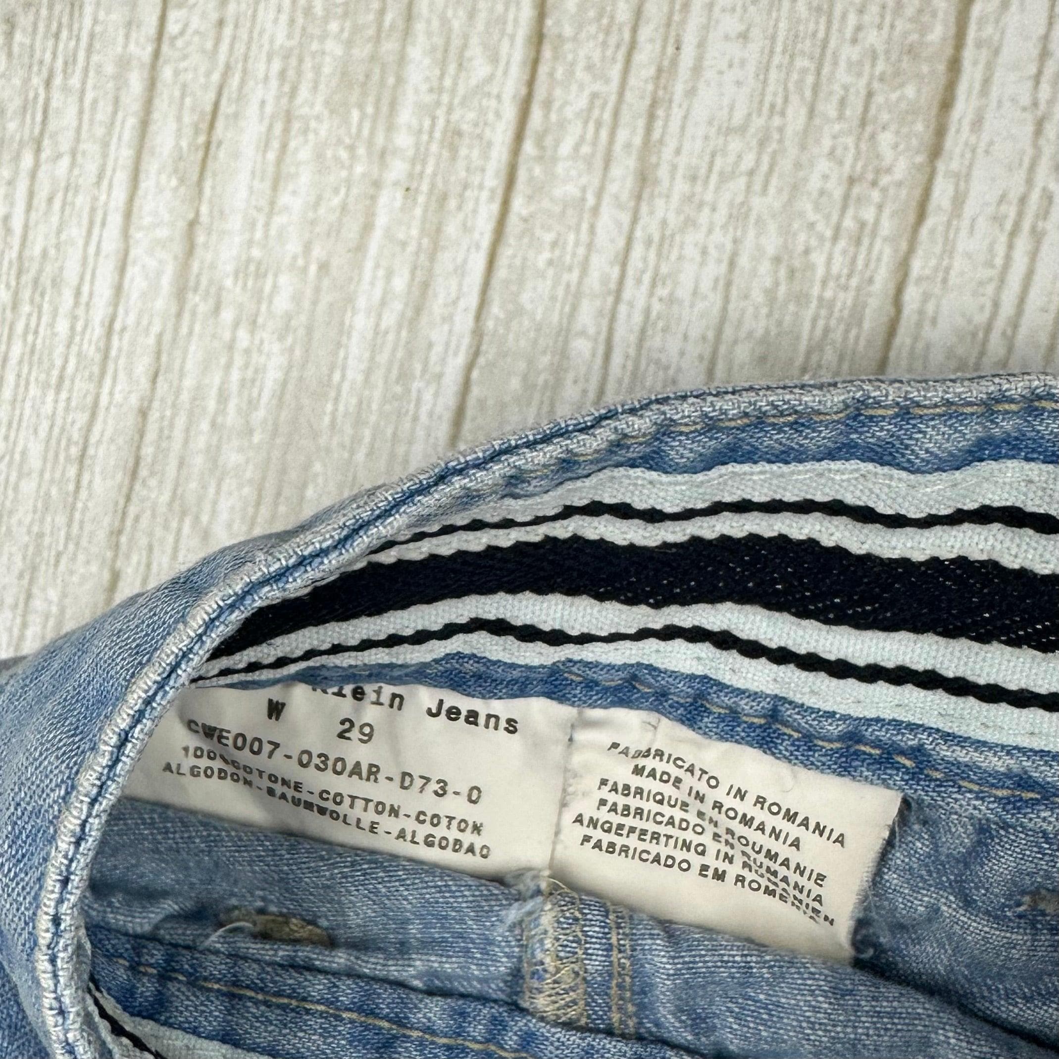 Calvin Klein Mid Rise Jean Skirt with Tattoo Patches - Size 29 — photo 6 of 7