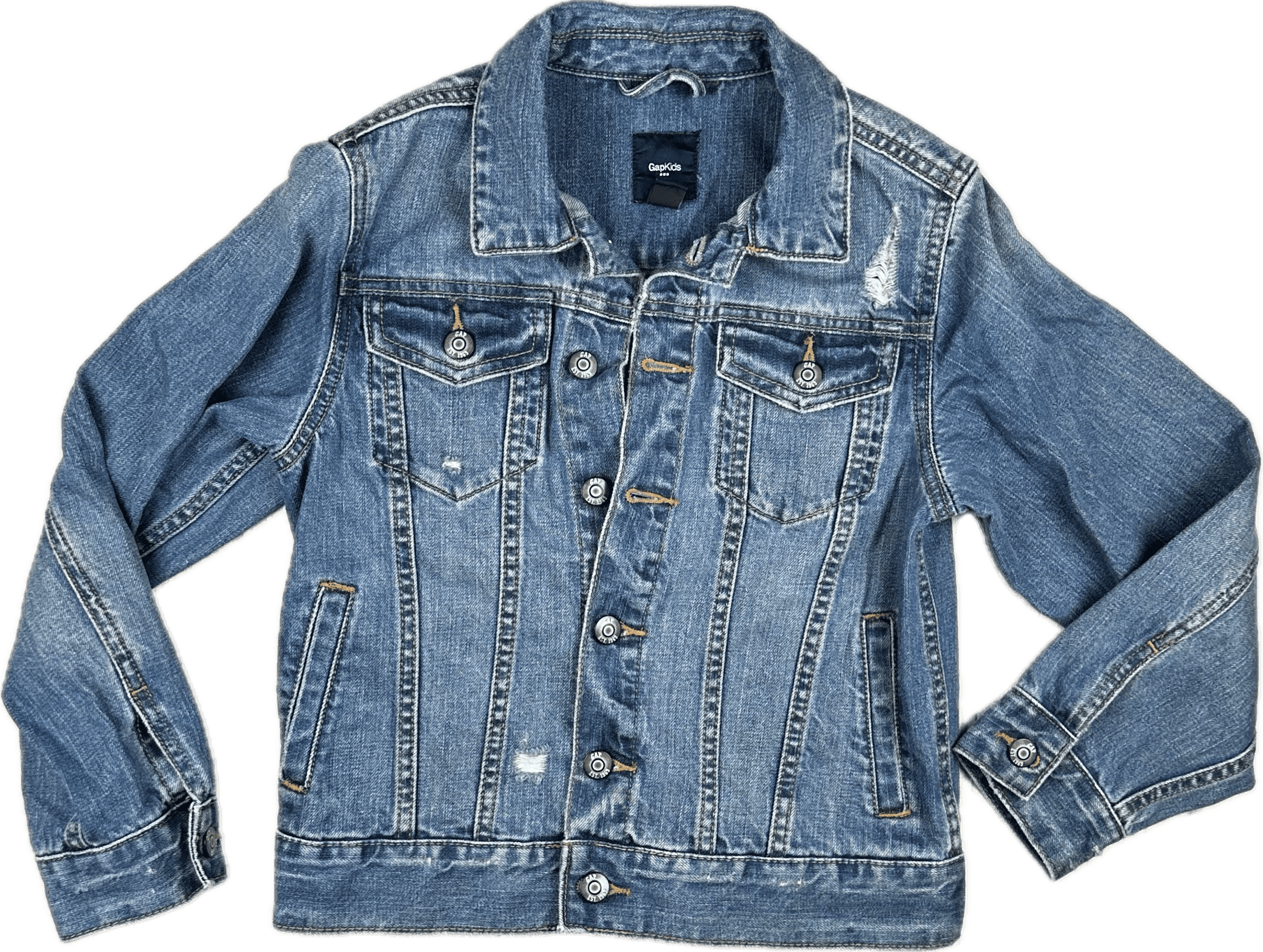 GAP Kids Classic Distressed Denim Jacket - Size 8Y — photo 1 of 5