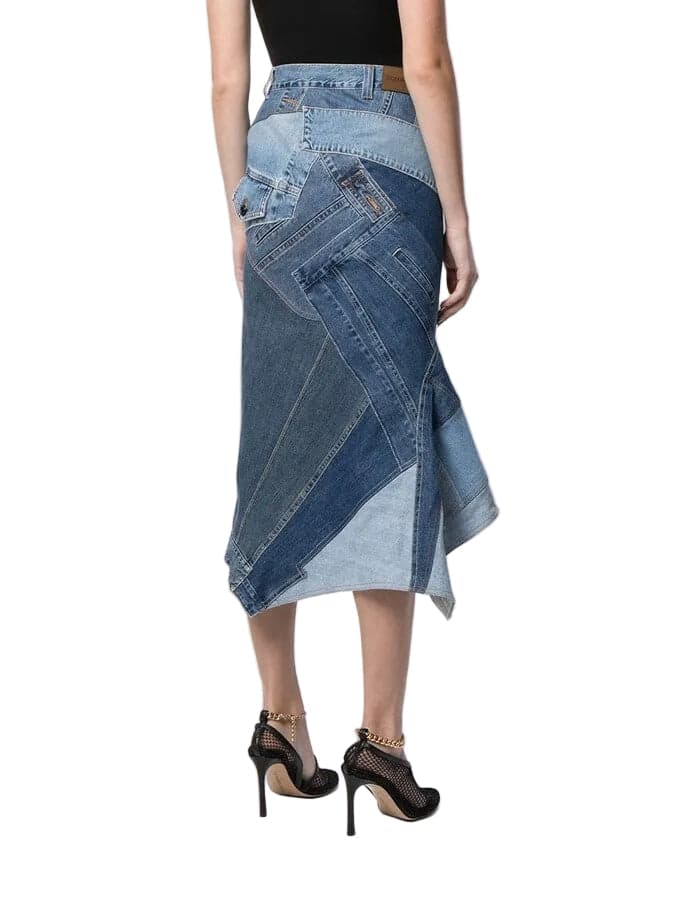 NWT- Tom Ford Patchwork Denim Skirt RRP $4990 - Size 36 or S — photo 5 of 13