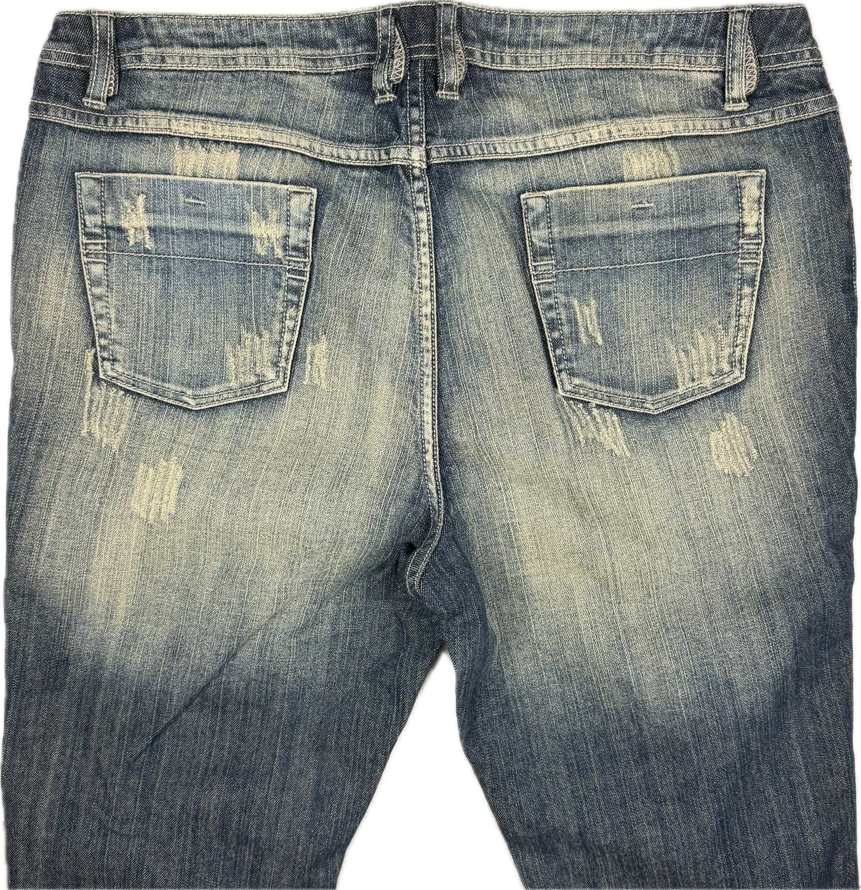 NEW- Baby Phat Distressed Denim Straight Leg Jeans- US Size 18 — photo 3 of 8