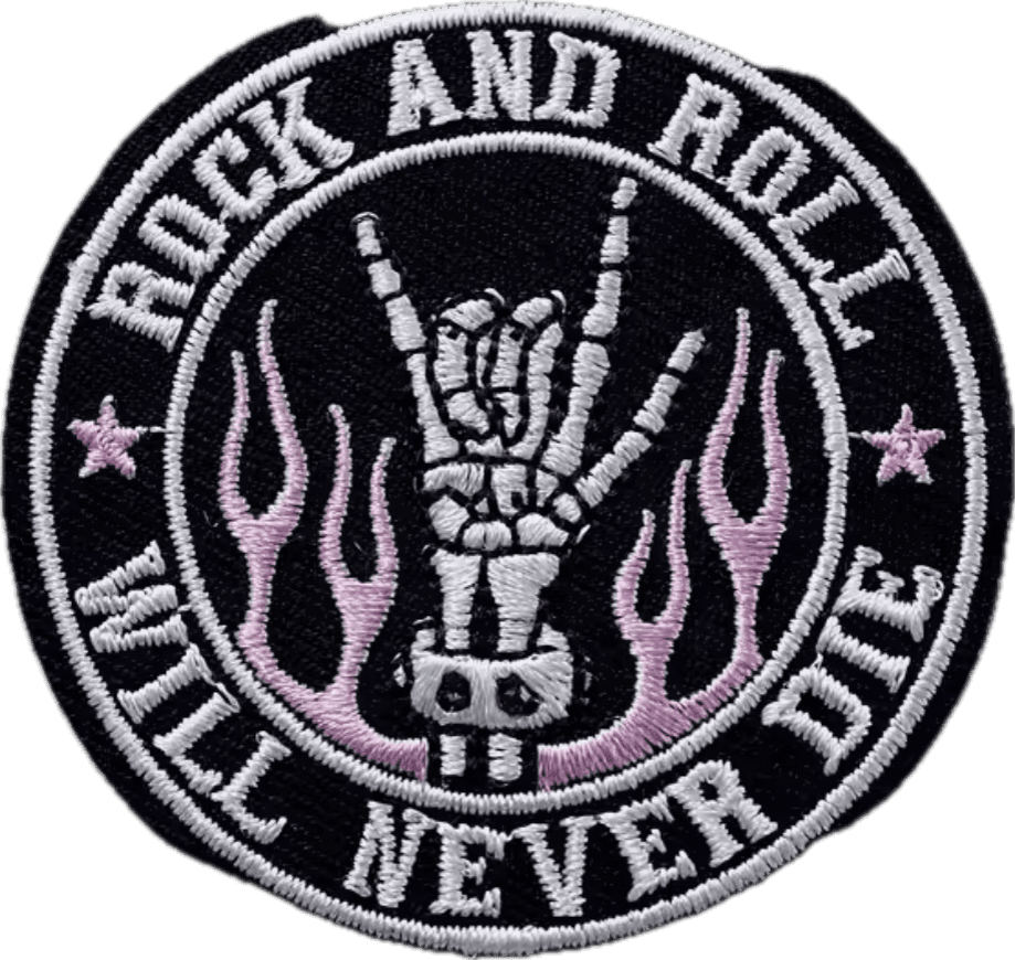Rock & Roll Will Never Die- Embroidered Iron On Patch — photo 1 of 2