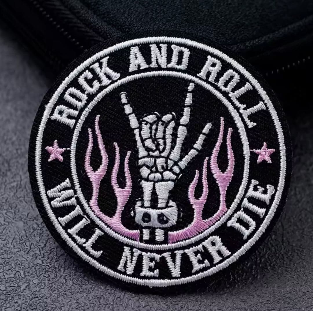 Rock & Roll Will Never Die- Embroidered Iron On Patch — photo 2 of 2
