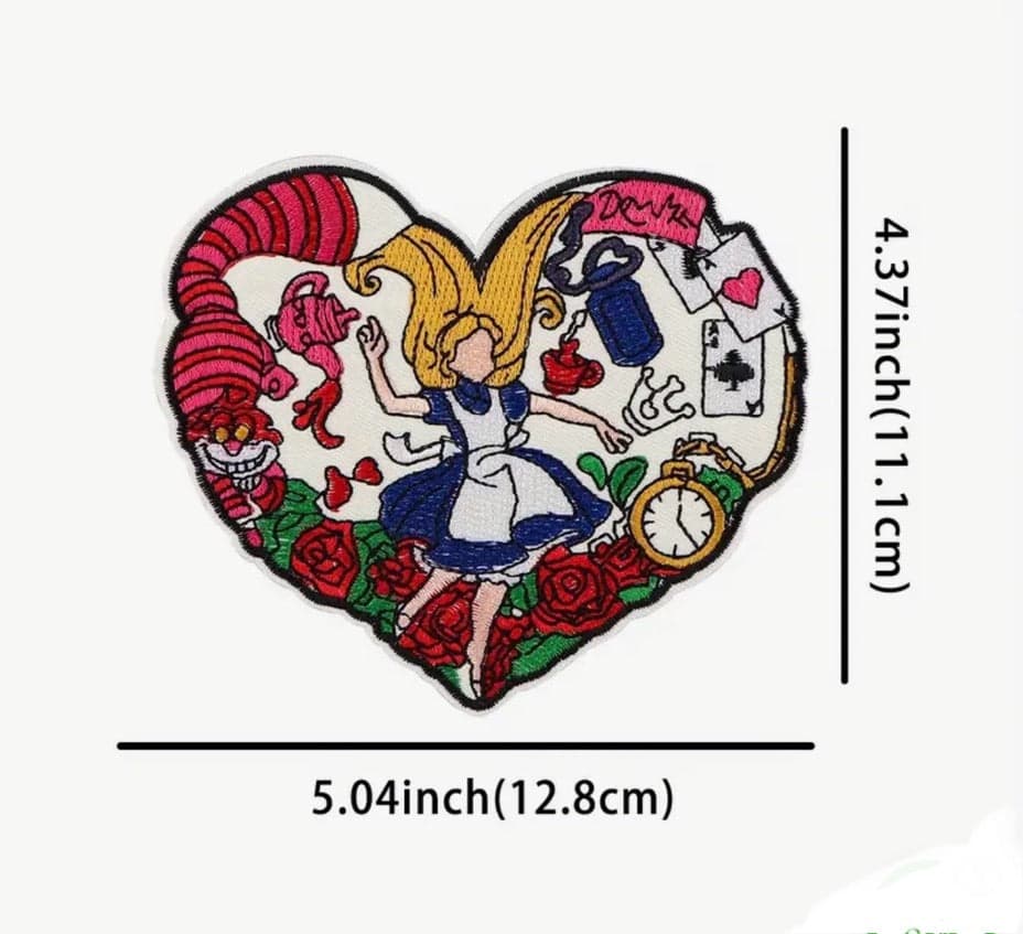 Alice in Wonderland- Embroidered Iron On Patch — photo 3 of 3