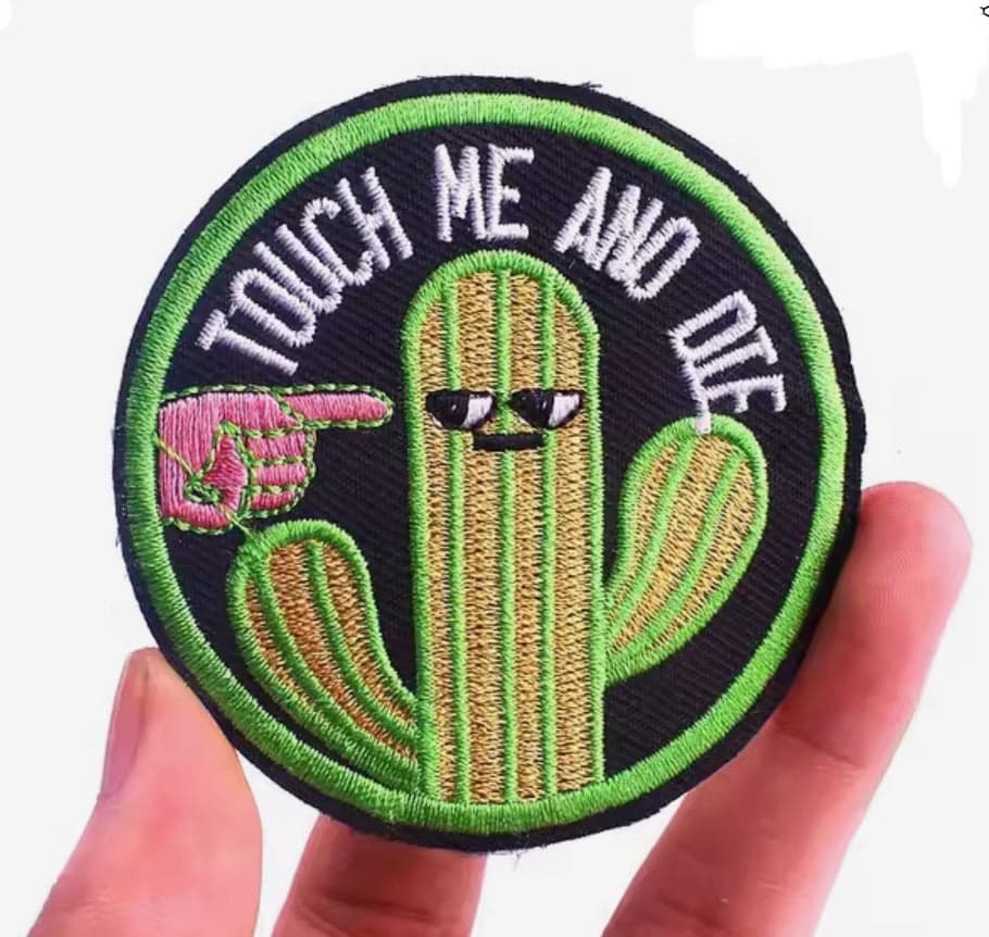 Touch me and Die- Embroidered Iron On Patch — photo 1 of 2