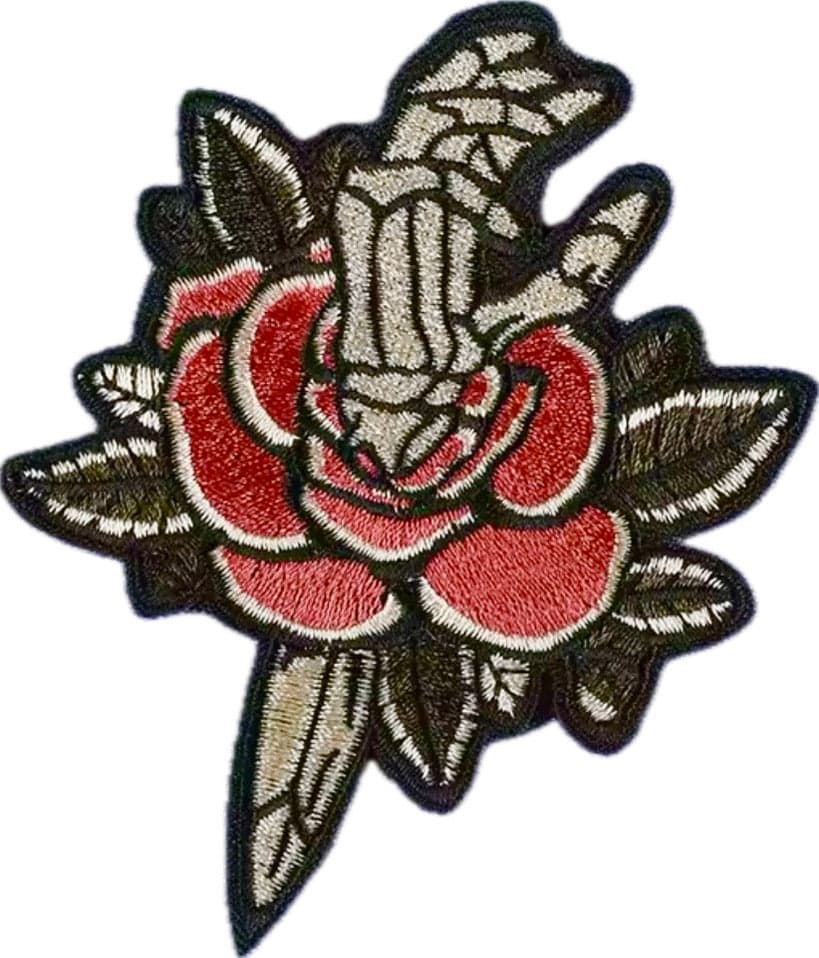 Skeleton Hand in Rose- Embroidered Patch — photo 1 of 2