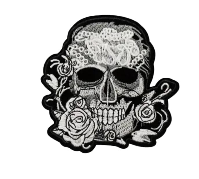 Skull with Roses- Embroidered Patch — photo 1 of 4